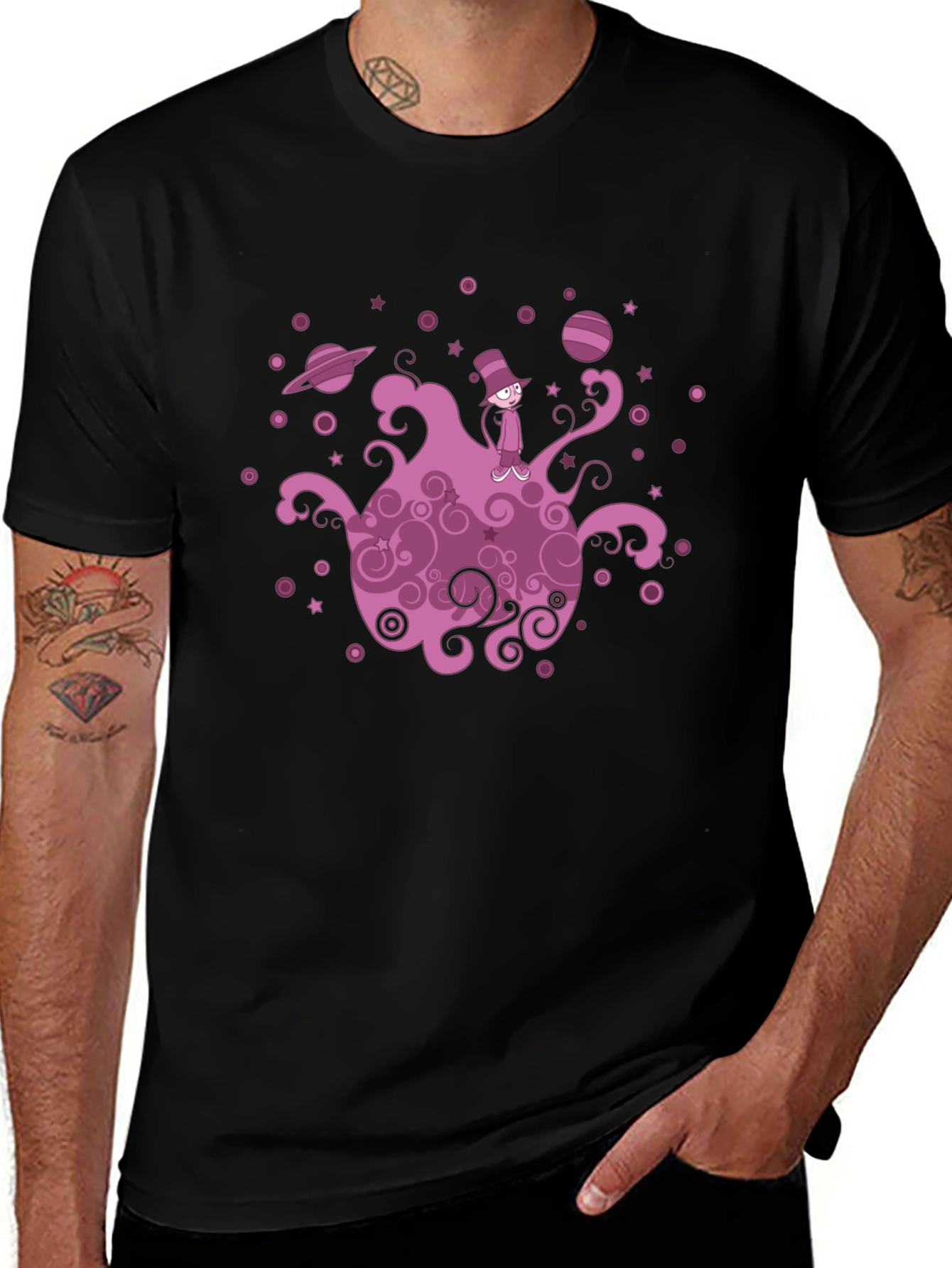 Cosmic Cat Black T-Shirt