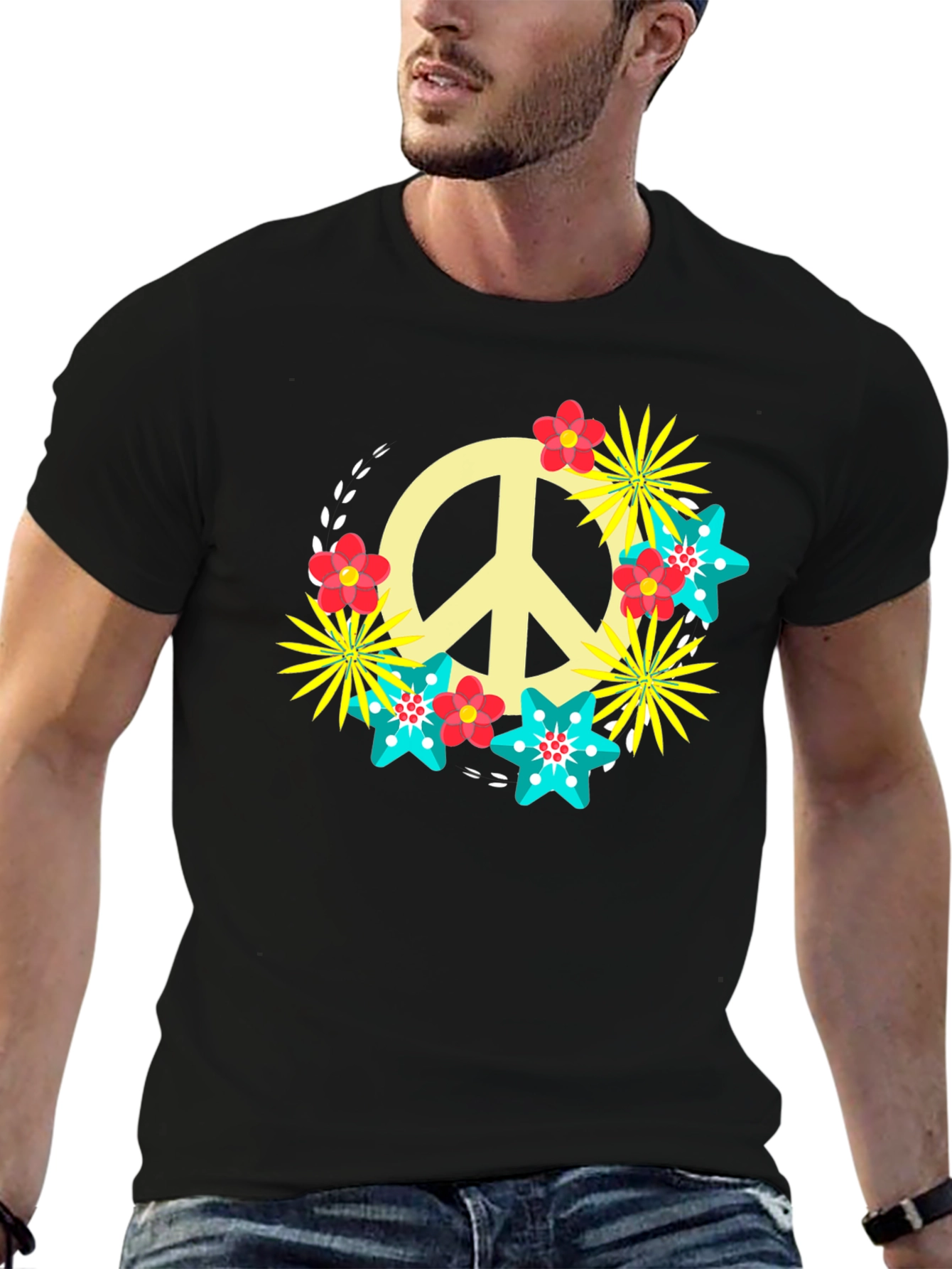 Peace Sign Floral Tee