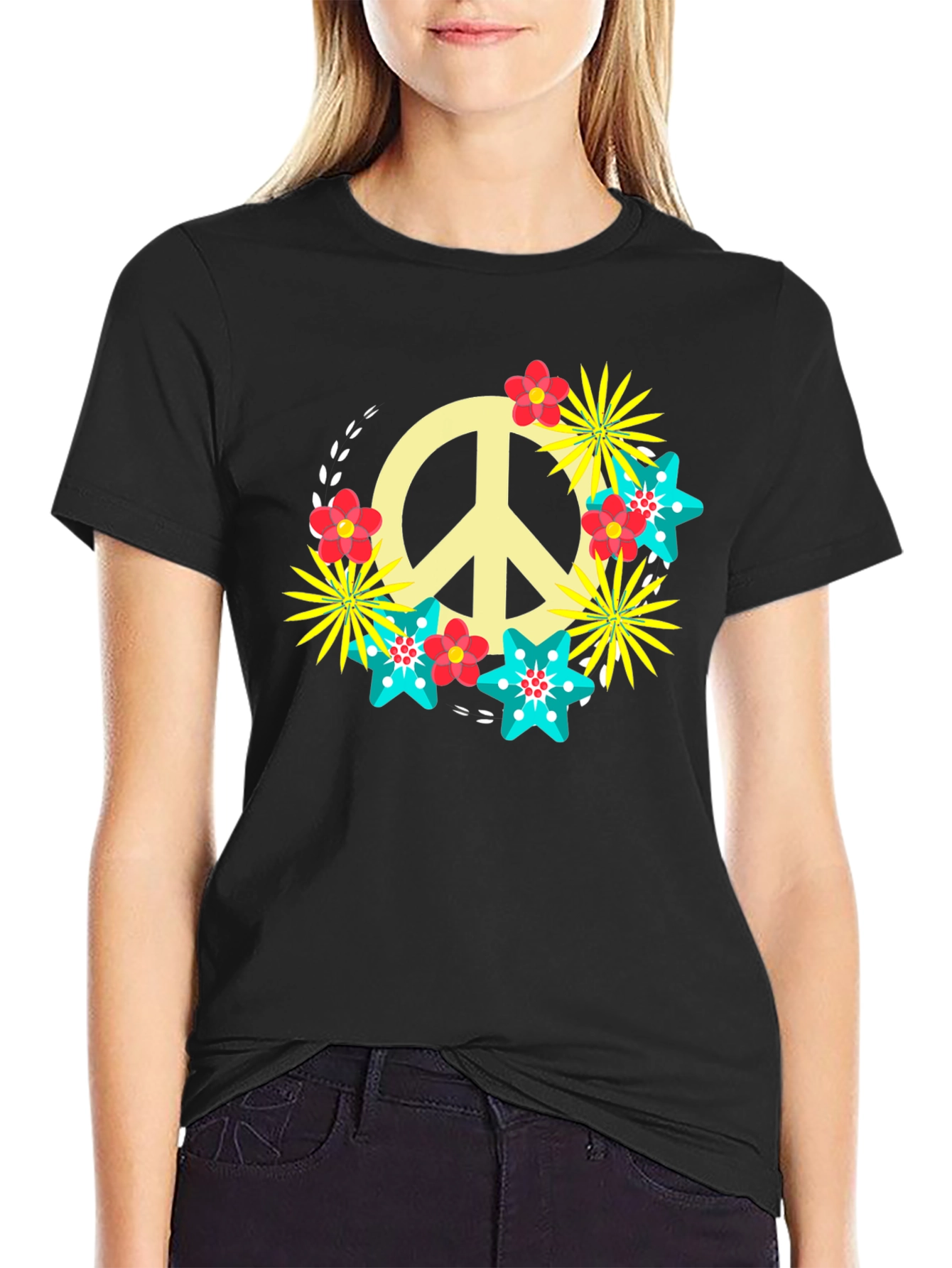 Peace Sign Floral Tee