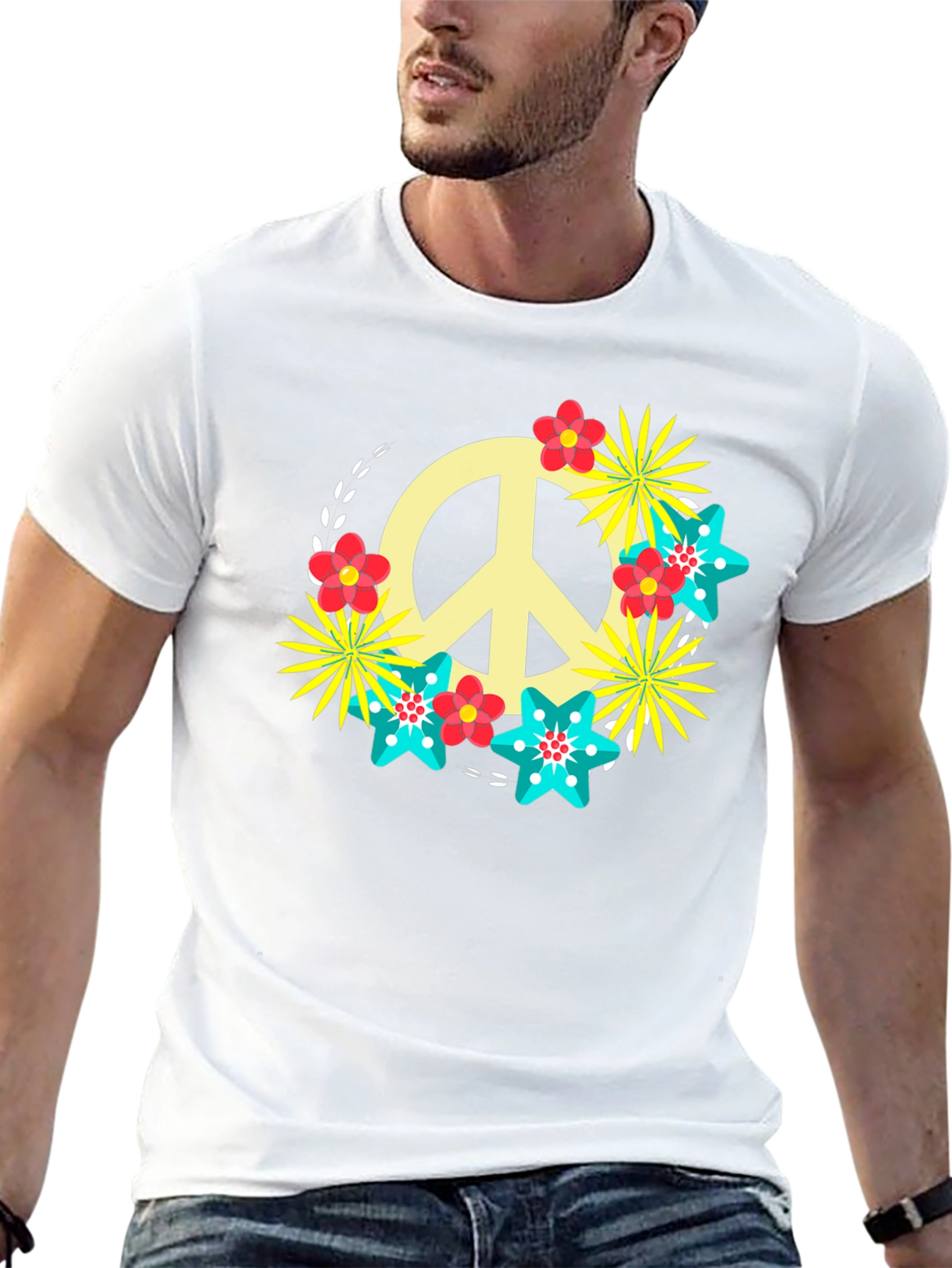 Peace Sign Floral Tee