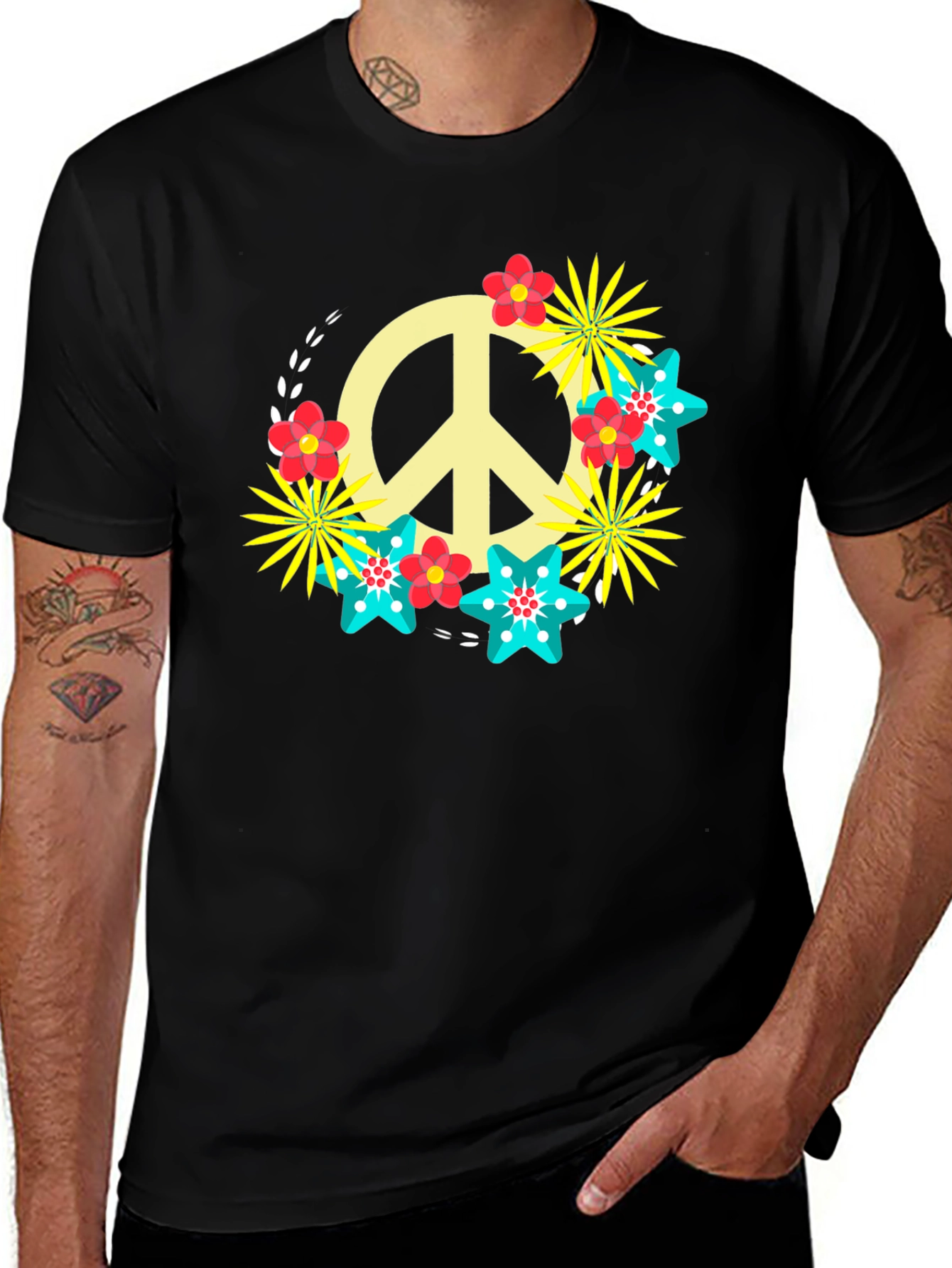 Peace Sign Floral Tee