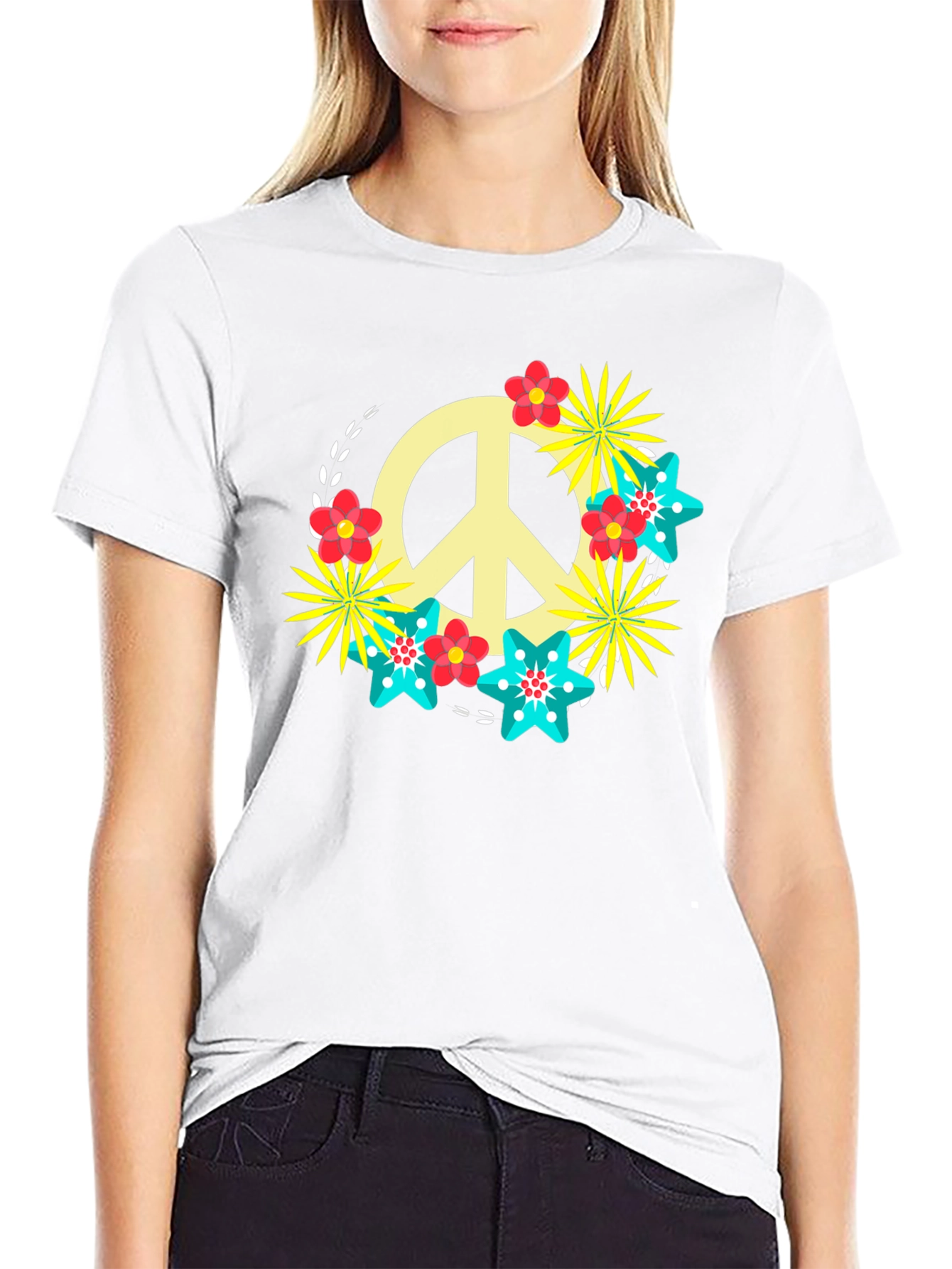 Peace Sign Floral Tee