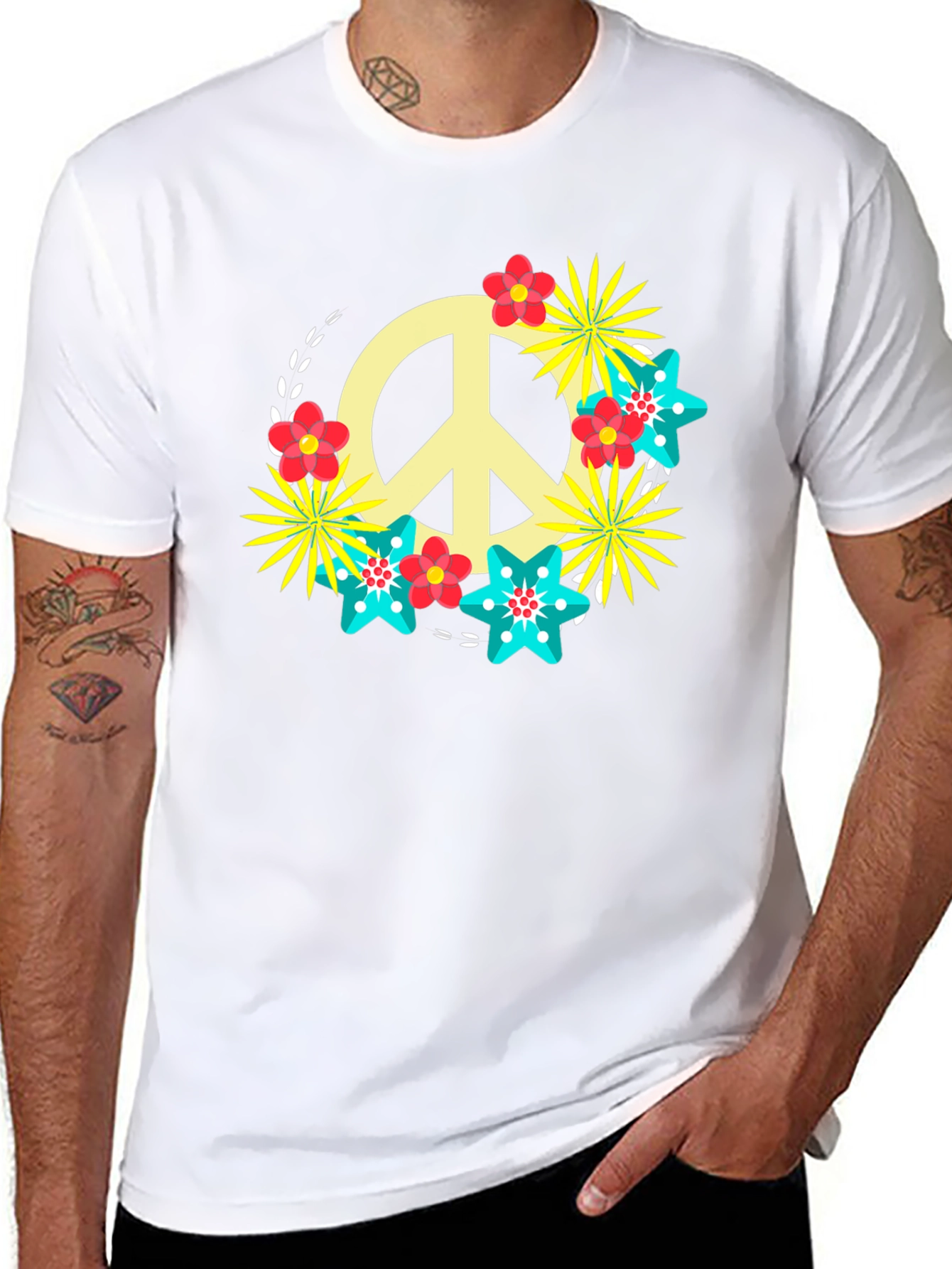 Peace Sign Floral Tee