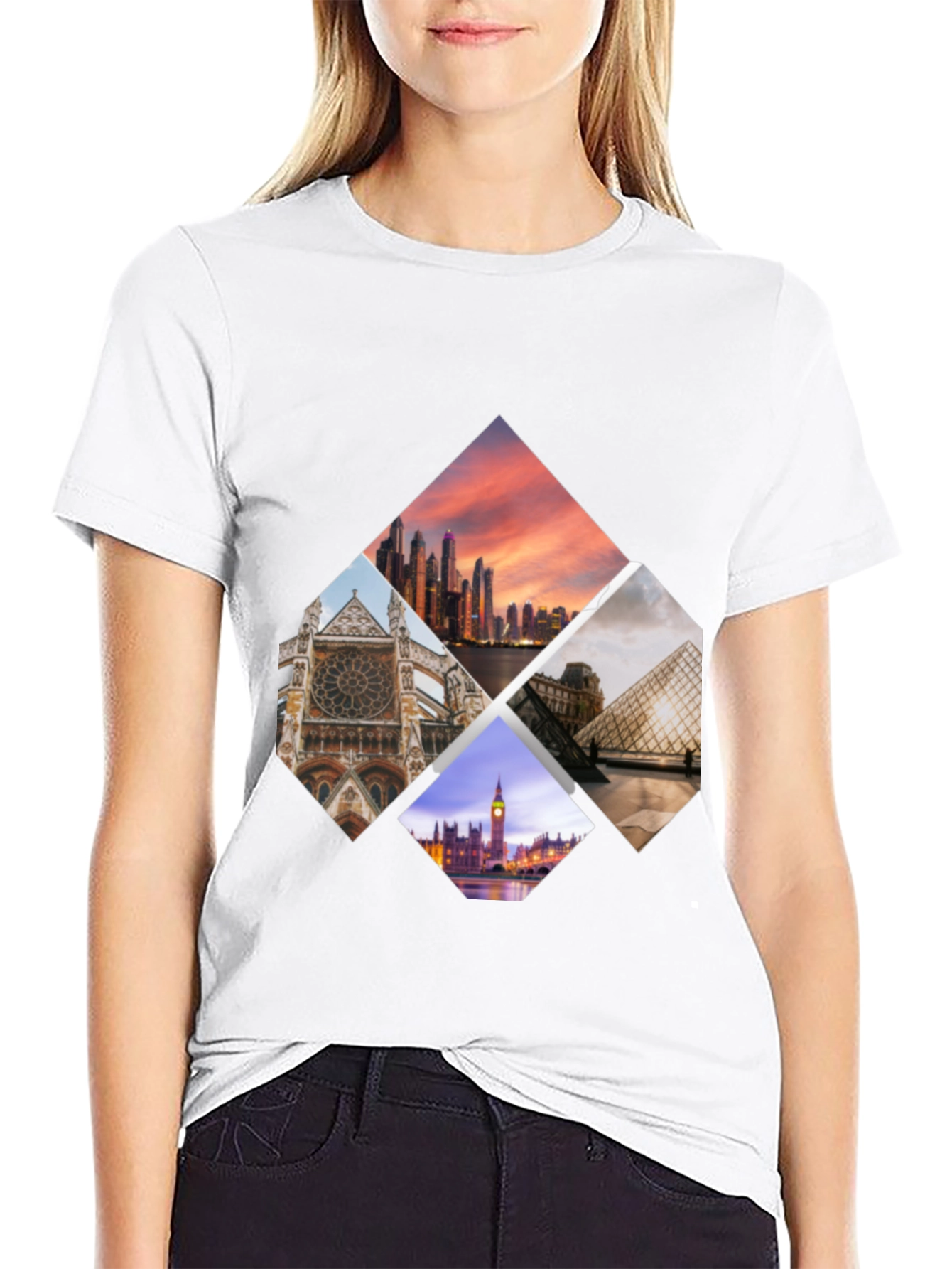 Landmark Collage Black T-Shirt