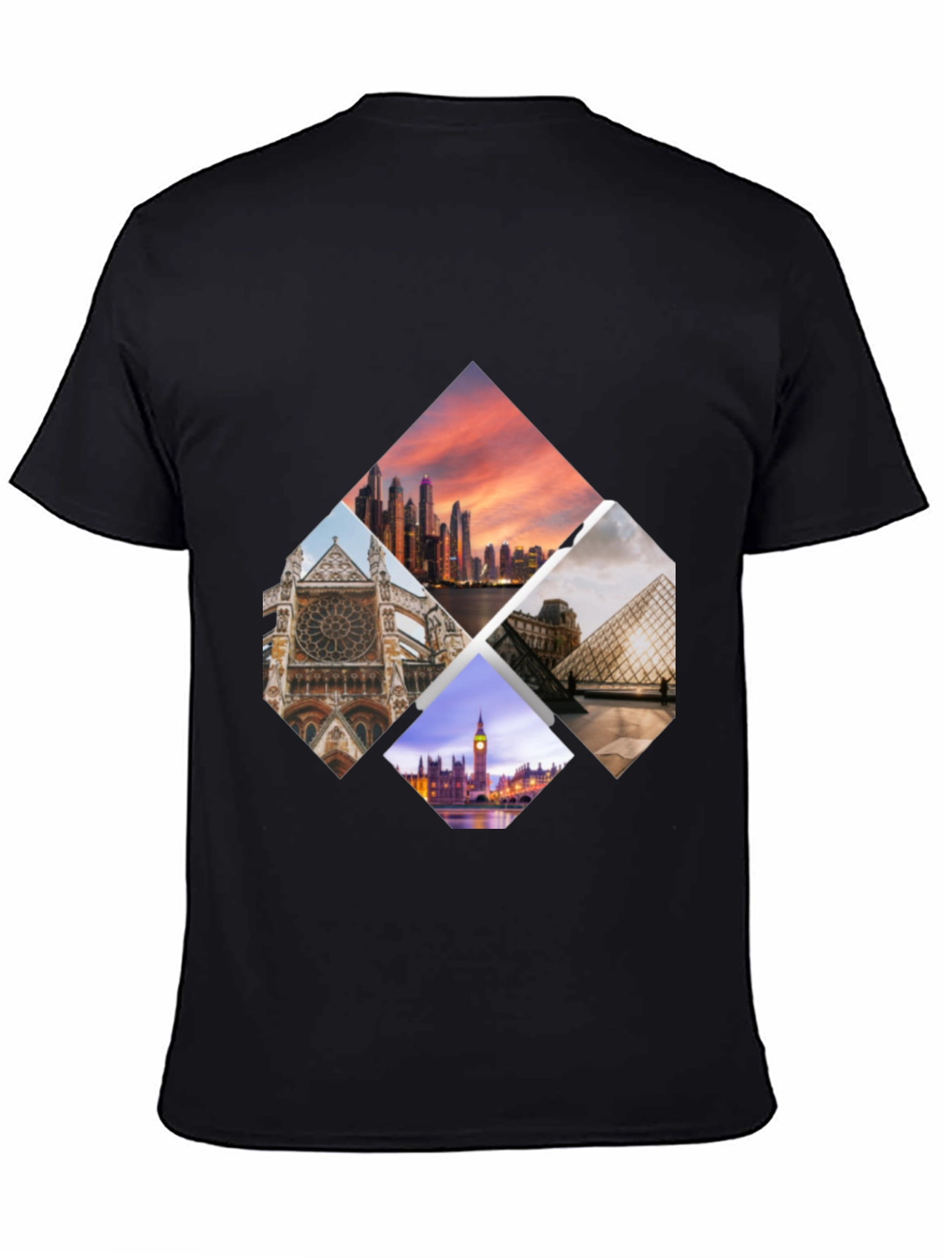 Landmark Collage Black T-Shirt