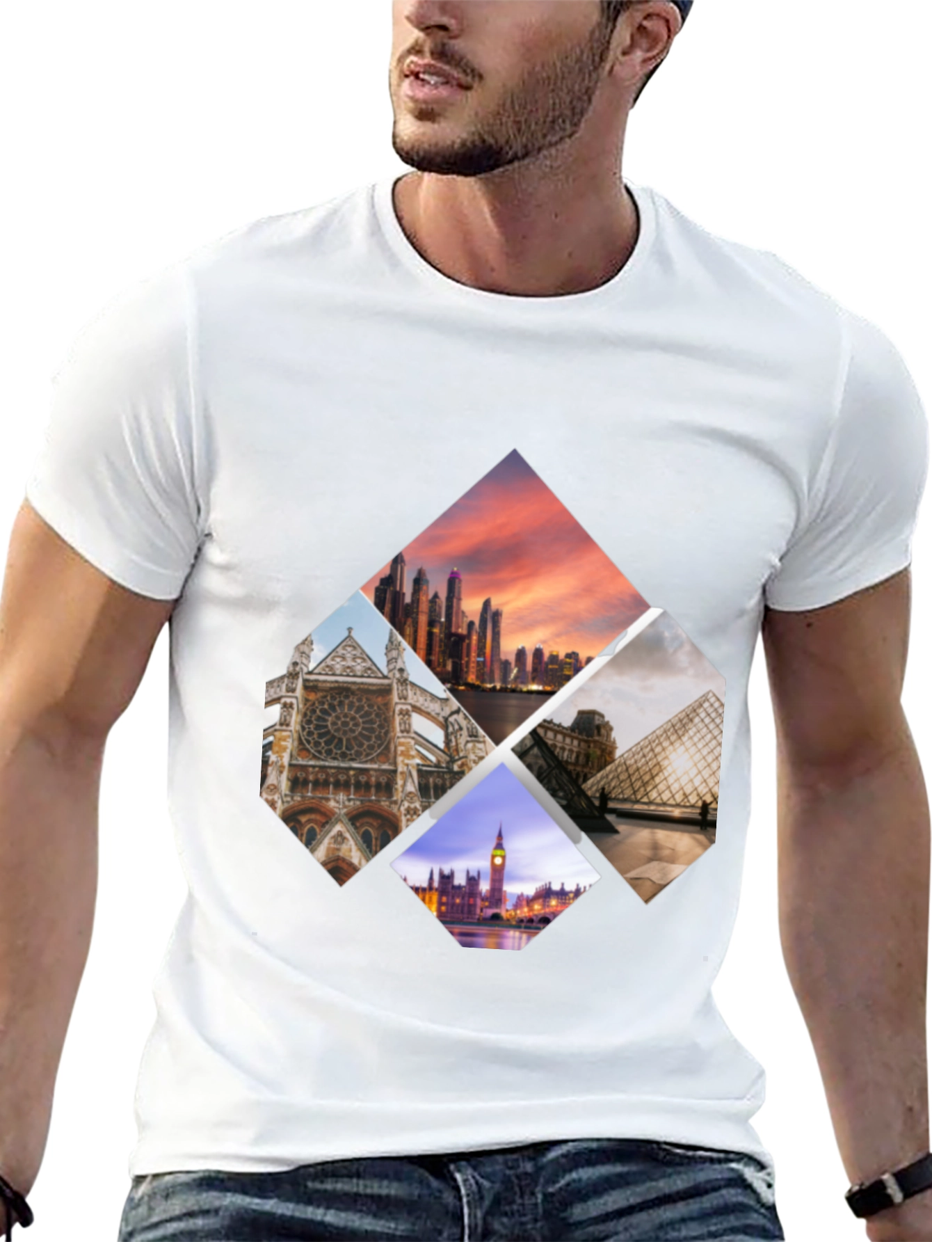 Landmark Collage Black T-Shirt