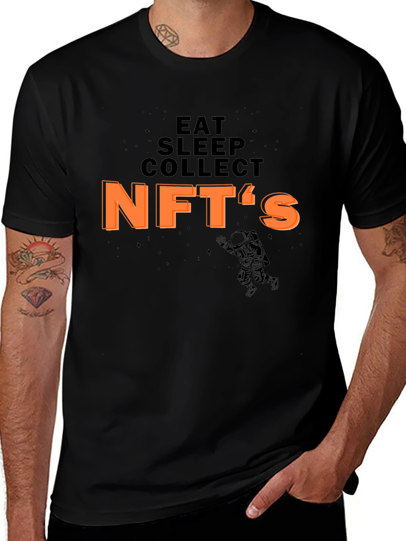 Eat Sleep Collect NFTs Black T-Shirt