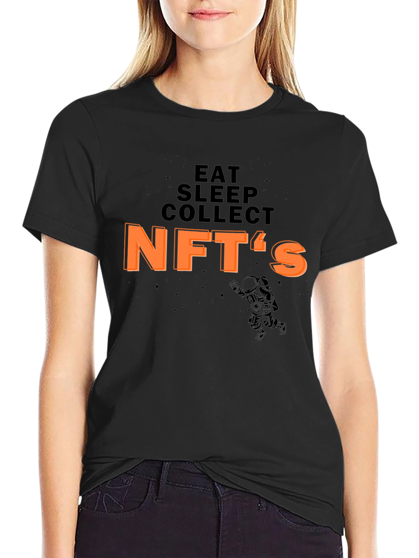 Eat Sleep Collect NFTs Black T-Shirt