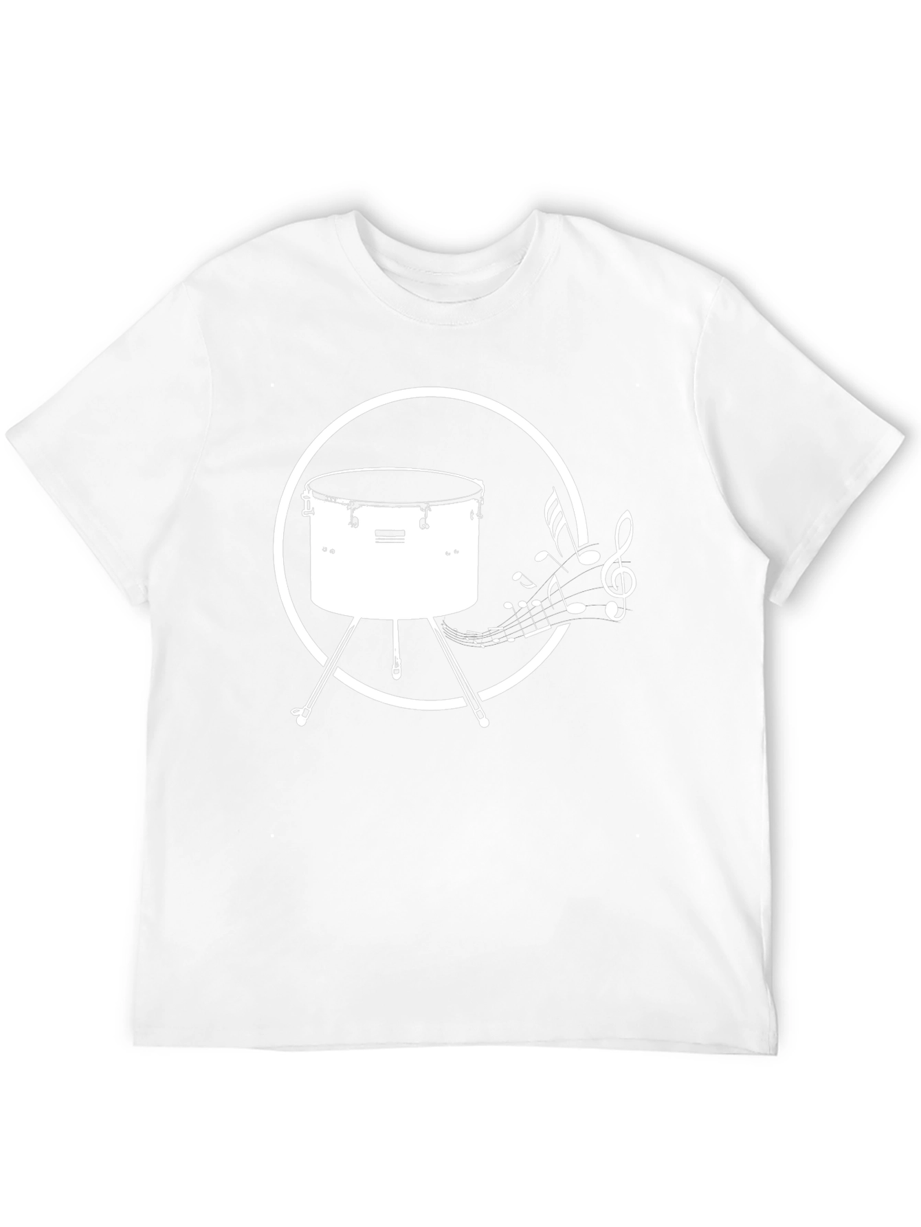 Drum & Music Notes Graphic T-Shirt - Black