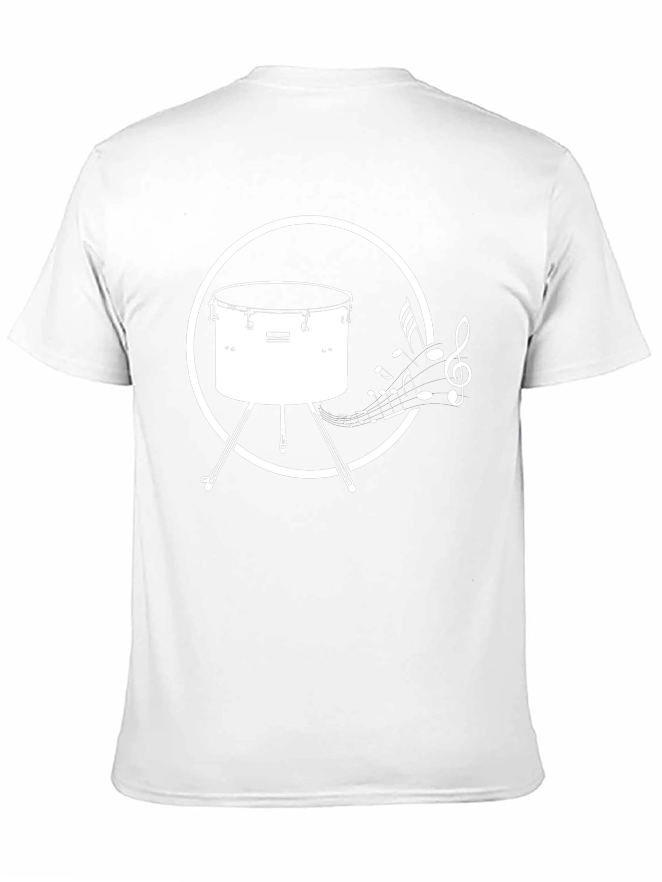 Drum & Music Notes Graphic T-Shirt - Black