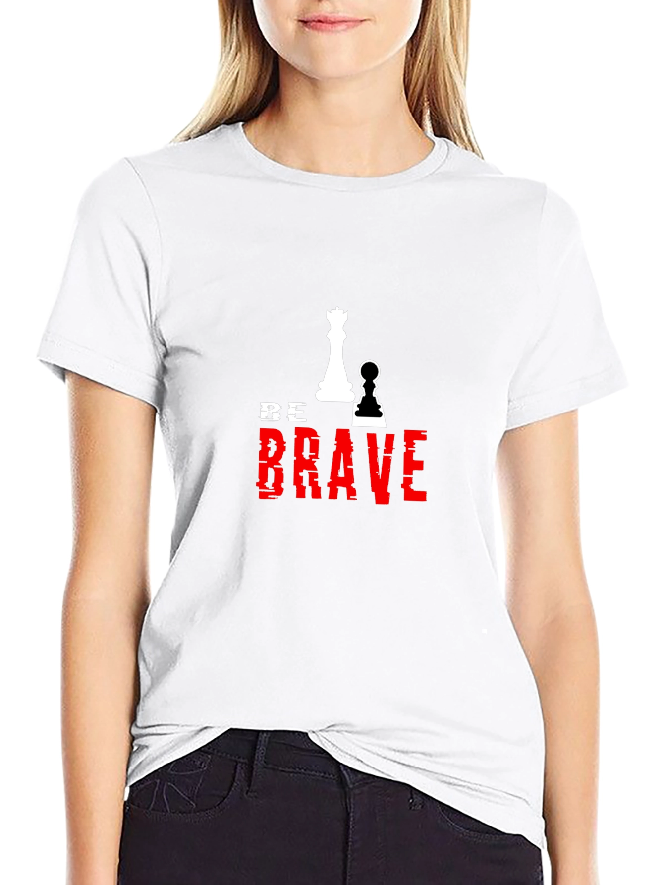 Be Brave Chess T-Shirt - Black Graphic Tee