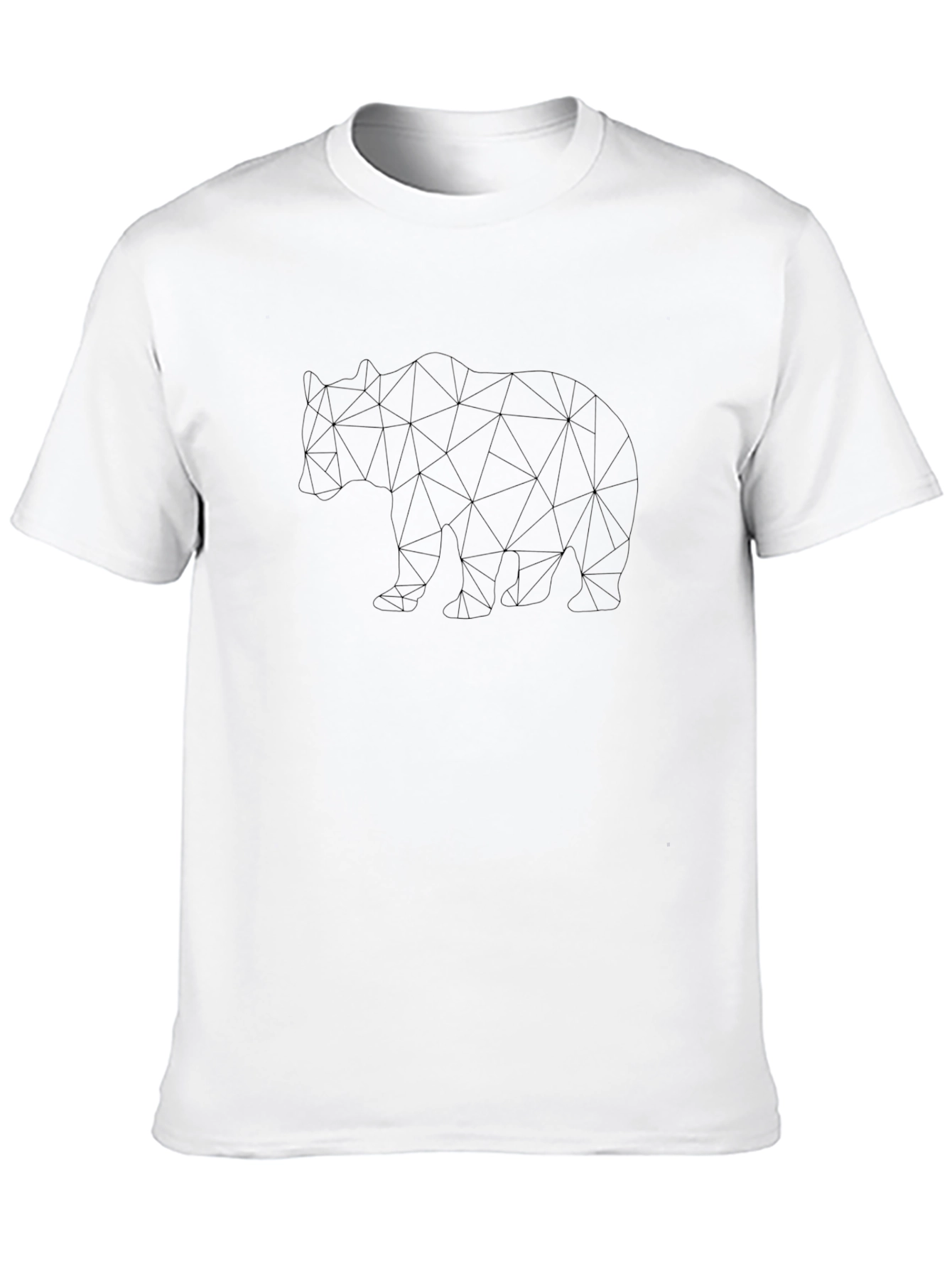 Geometric Bear Graphic Black T-Shirt