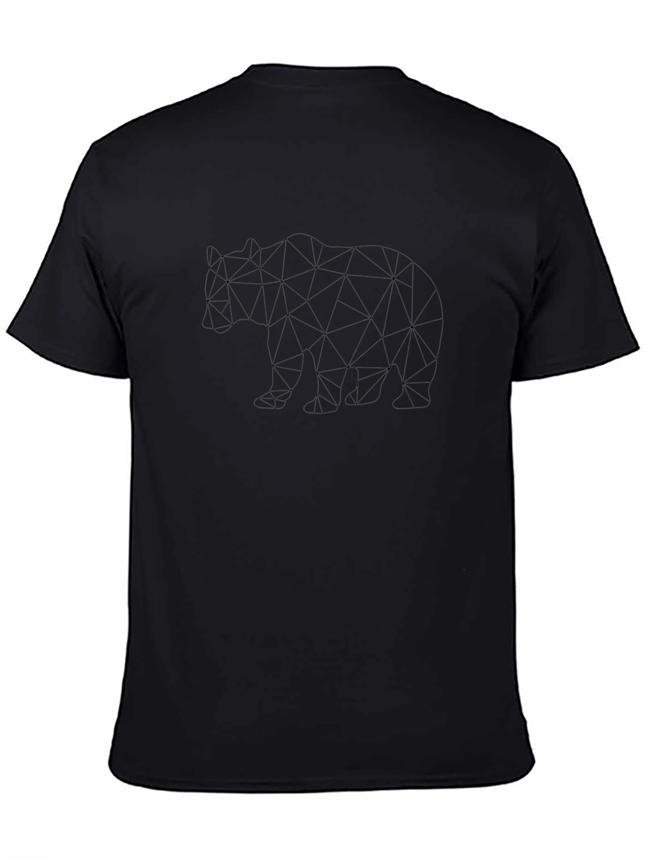 Geometric Bear Graphic Black T-Shirt