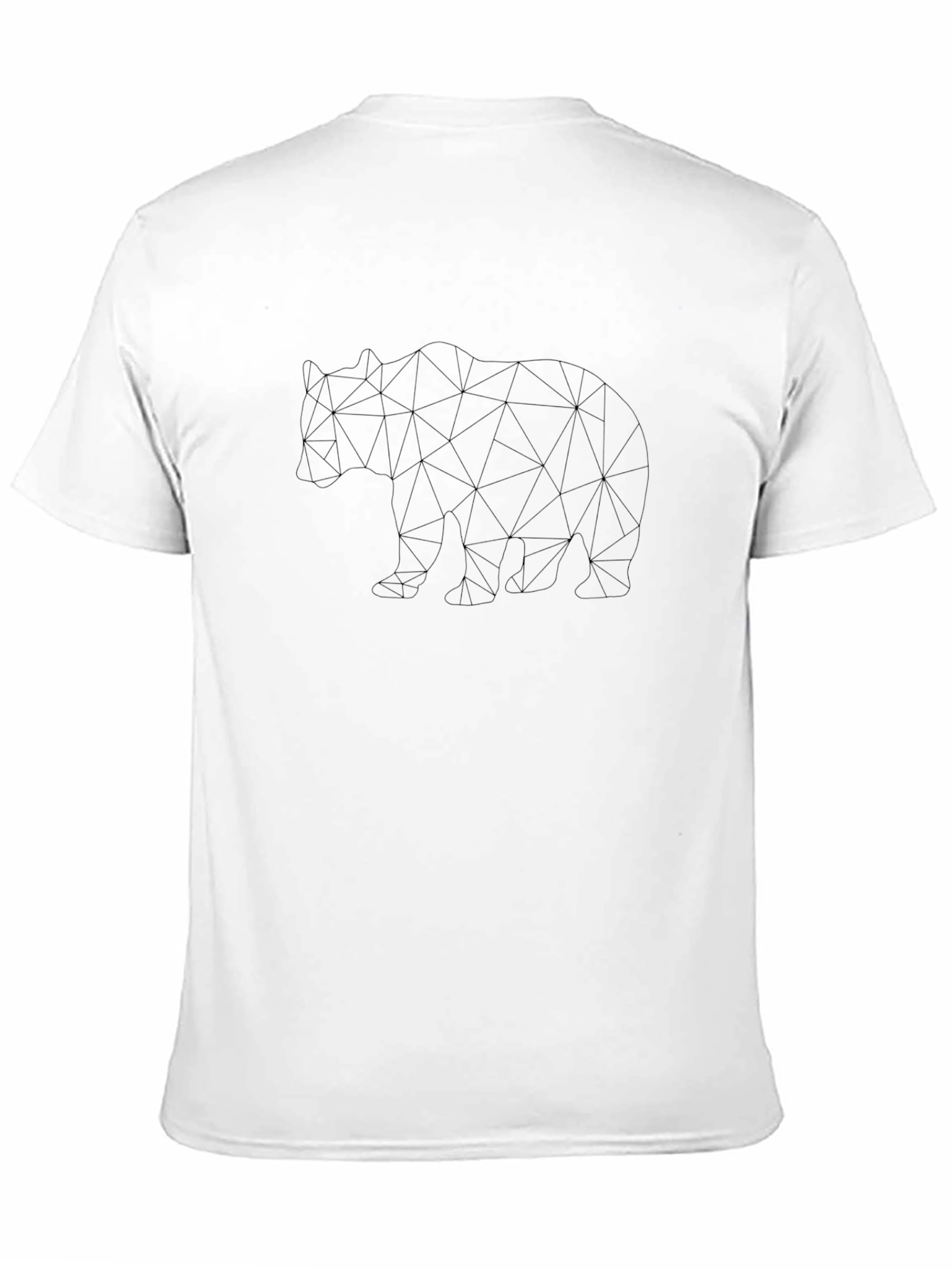 Geometric Bear Graphic Black T-Shirt