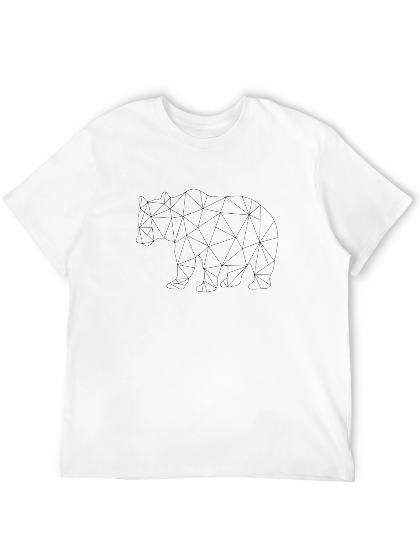 Geometric Bear Graphic Black T-Shirt