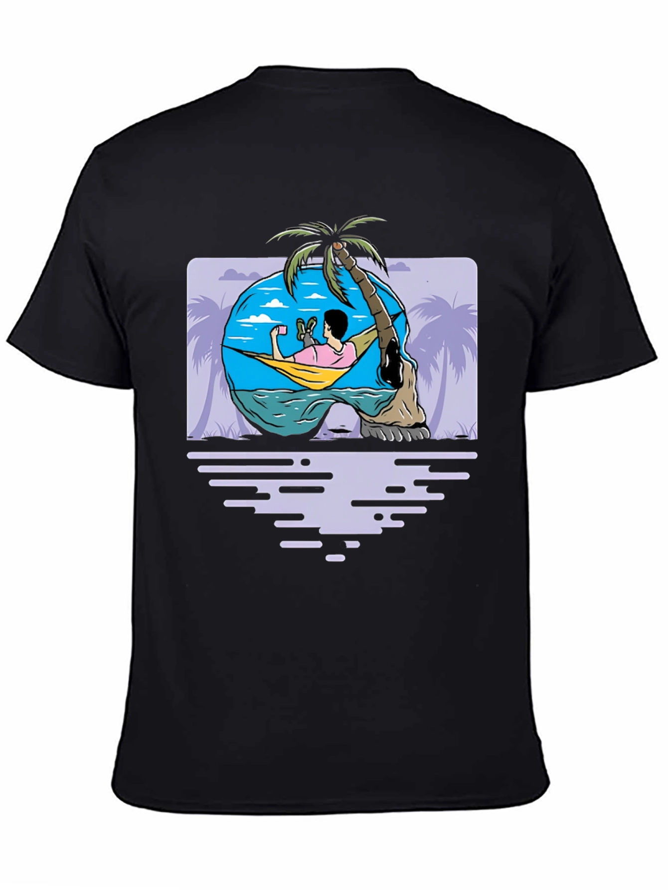 Skull Beach Graphic T-Shirt - Relaxing Vibes