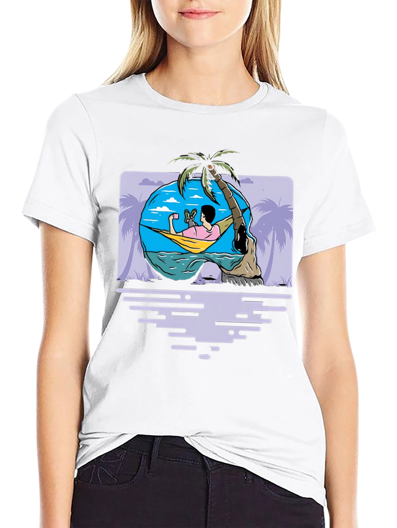 Skull Beach Graphic T-Shirt - Relaxing Vibes