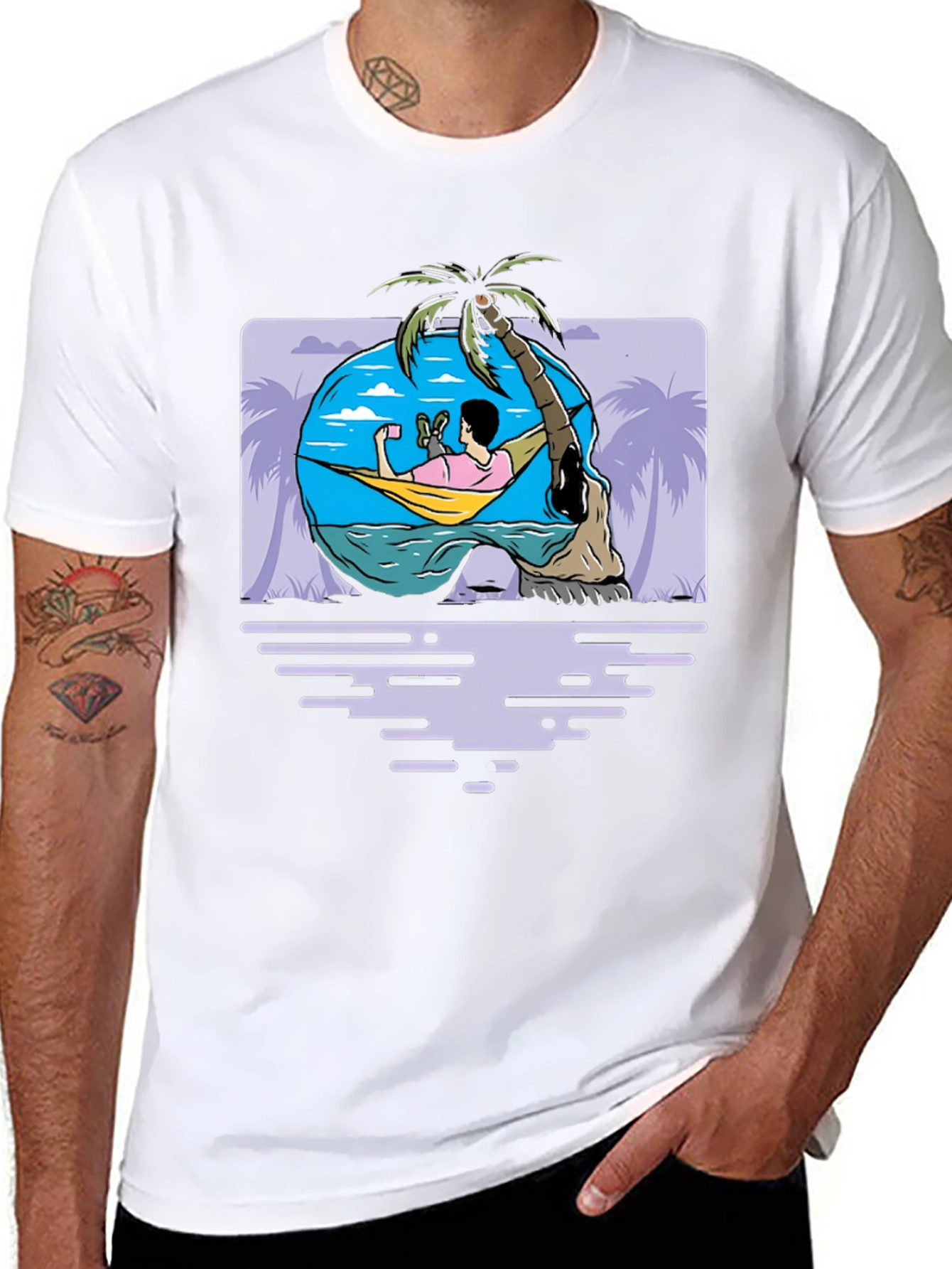 Skull Beach Graphic T-Shirt - Relaxing Vibes