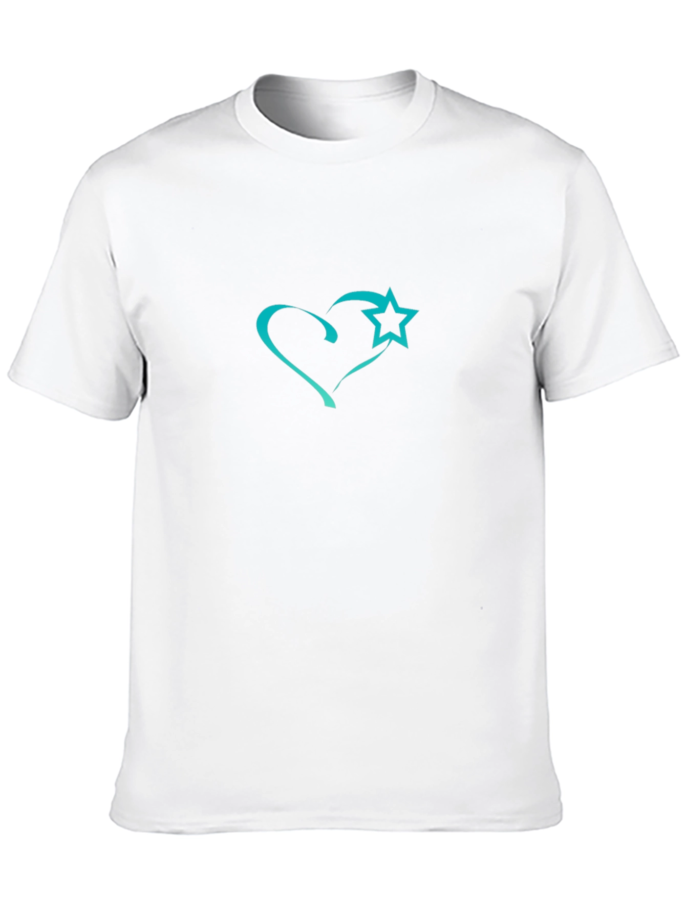 Heart and Star Graphic Black T-Shirt