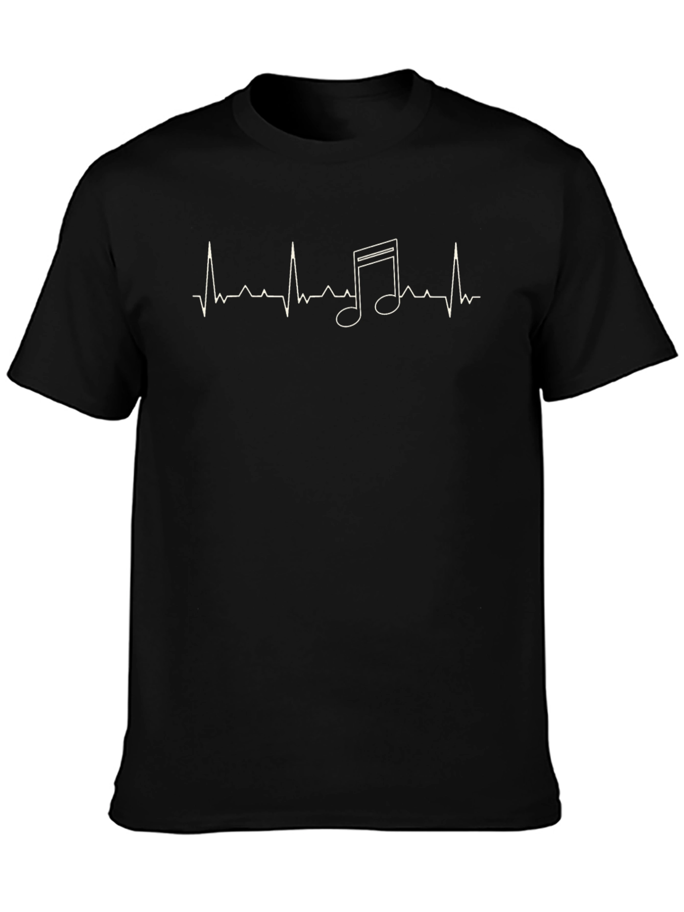 Music Lover Heartbeat T-Shirt - Black