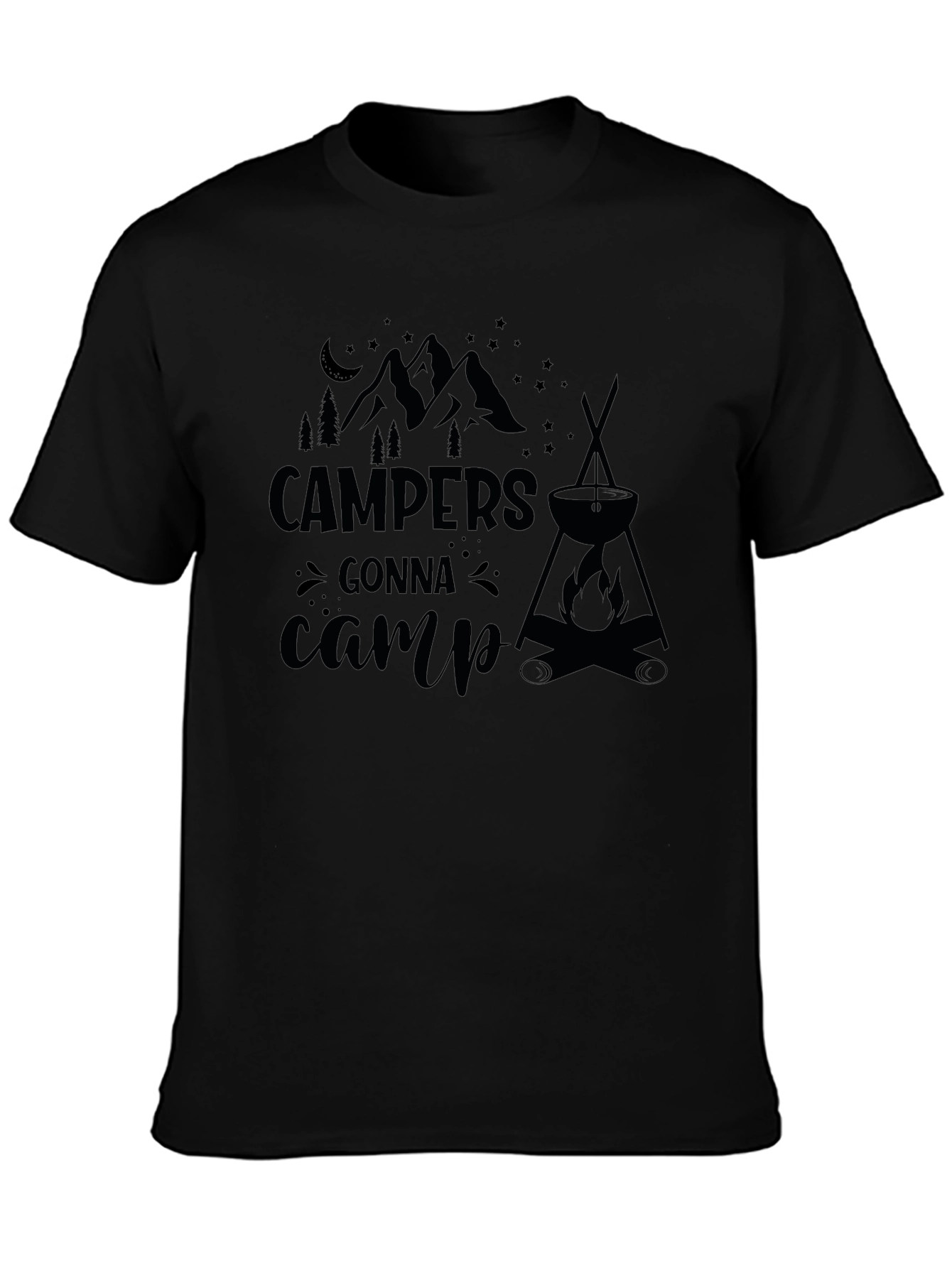 Campers Gonna Camp T-Shirt - Black