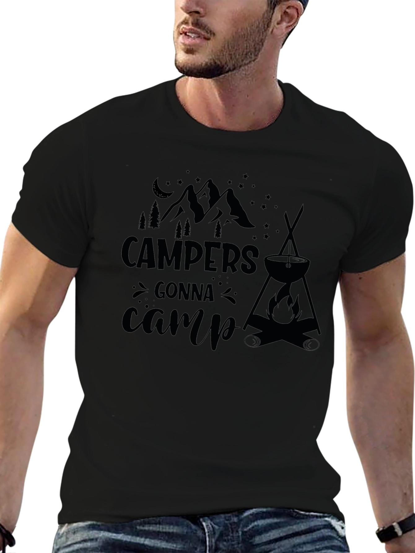 Campers Gonna Camp T-Shirt - Black