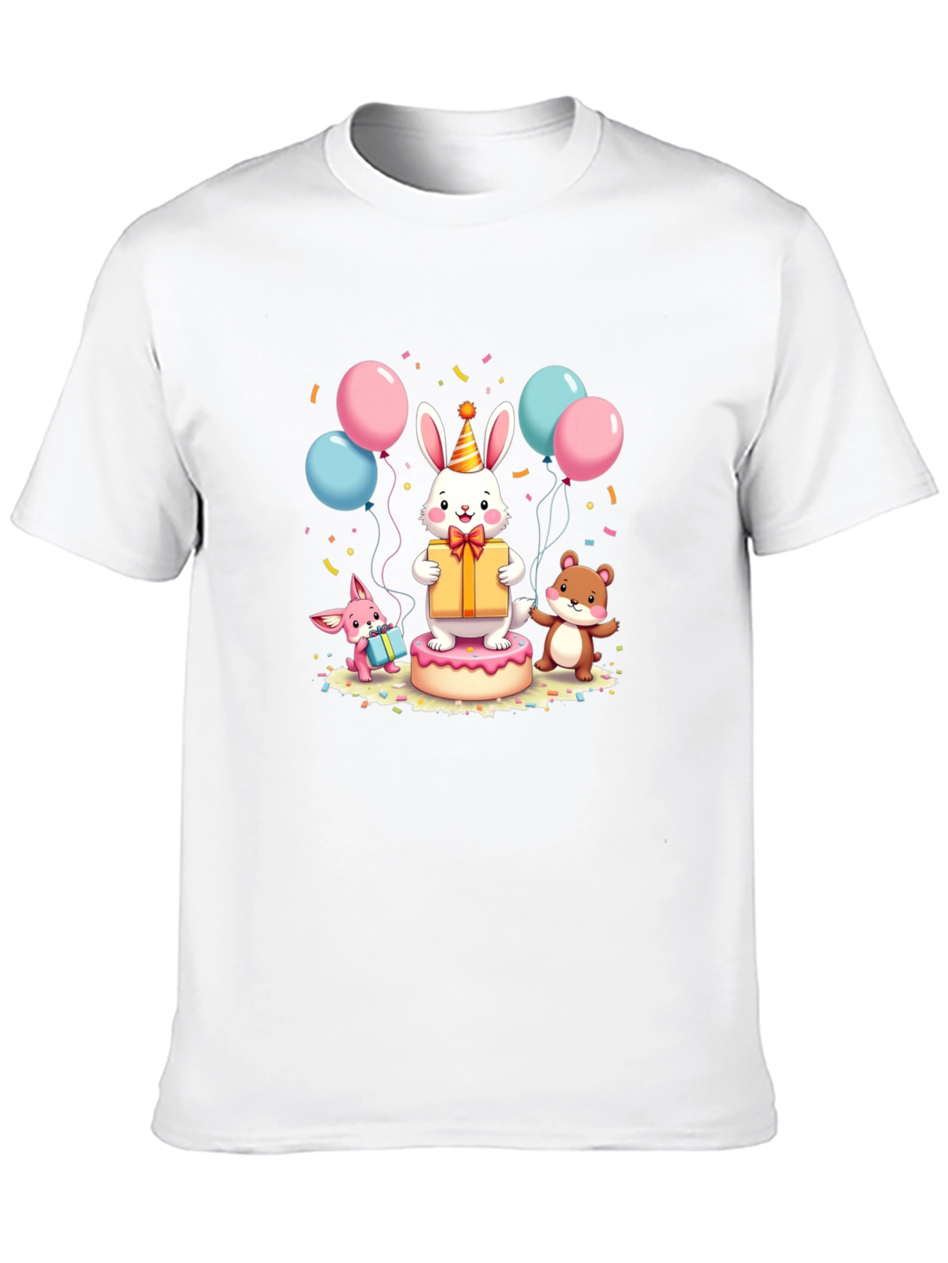 Festive Birthday Rabbit Graphic Tee