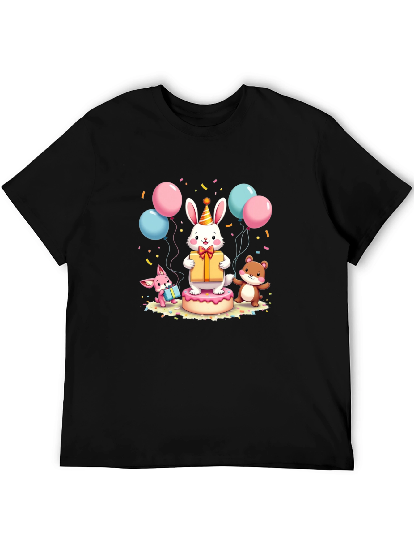 Festive Birthday Rabbit Graphic Tee