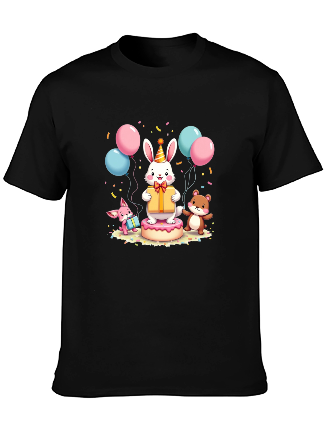 Festive Birthday Rabbit Graphic Tee