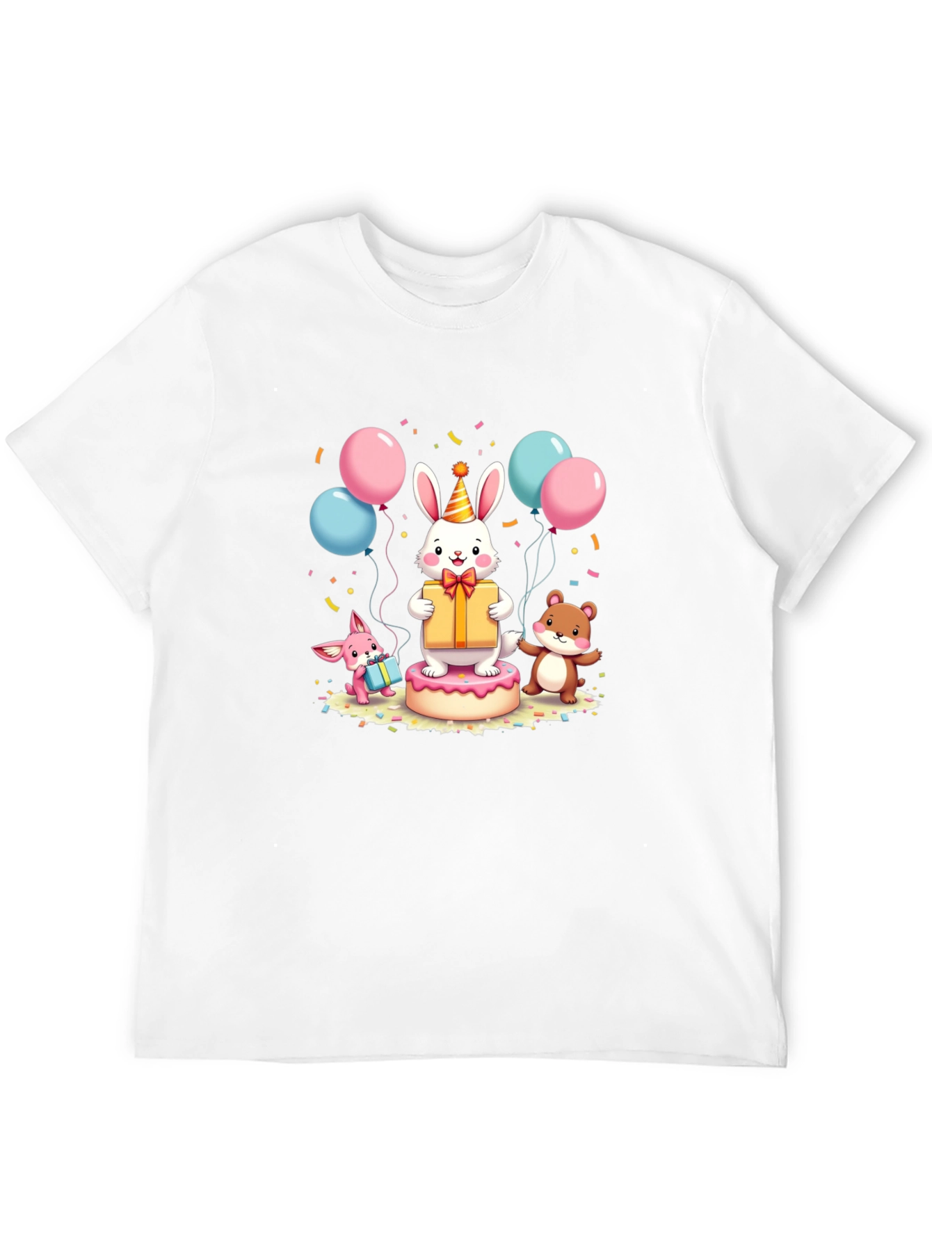 Festive Birthday Rabbit Graphic Tee