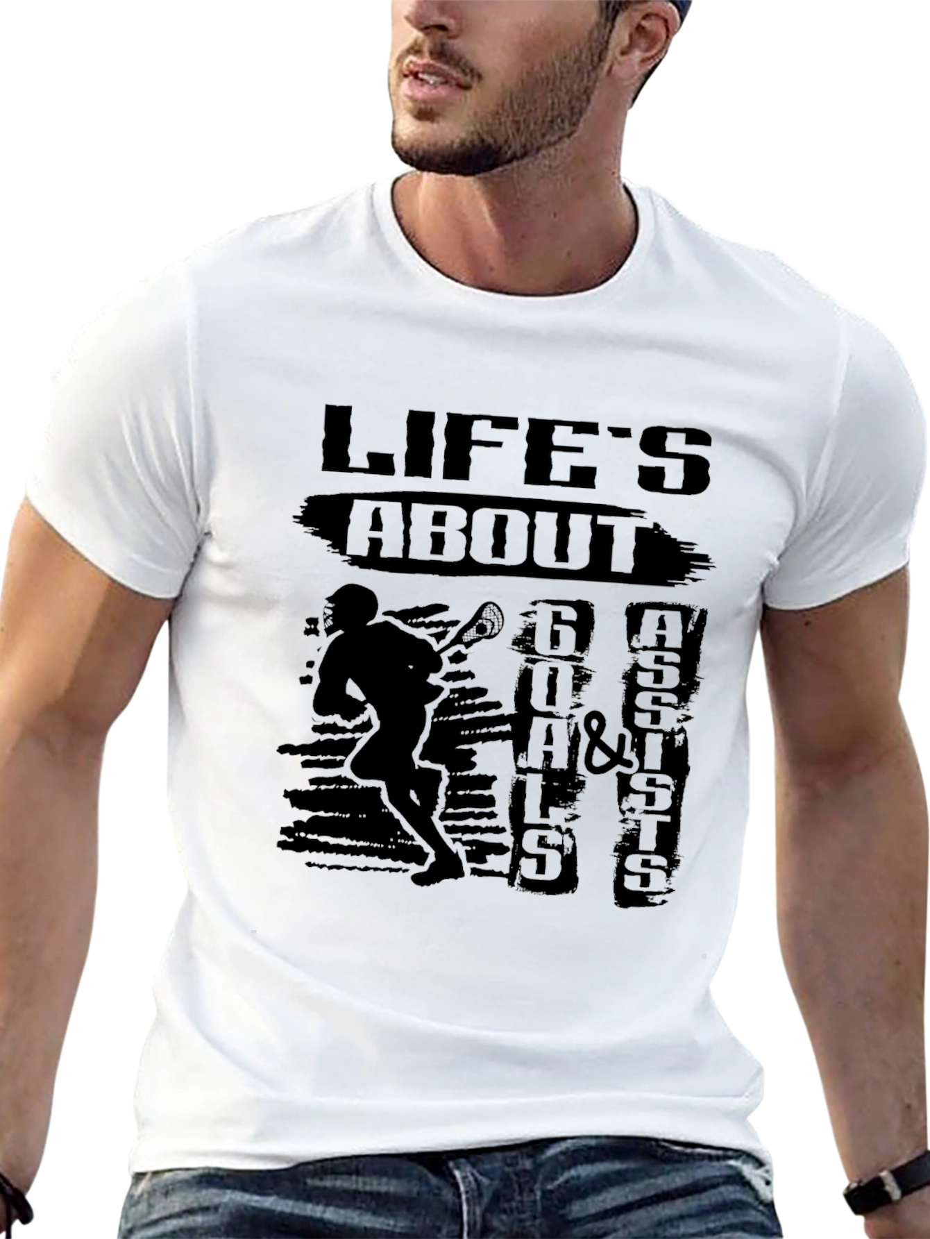 Lifes About Goals & Assists Black T-Shirt