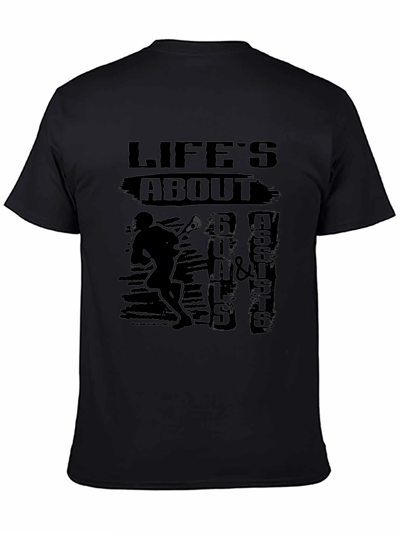 Lifes About Goals & Assists Black T-Shirt