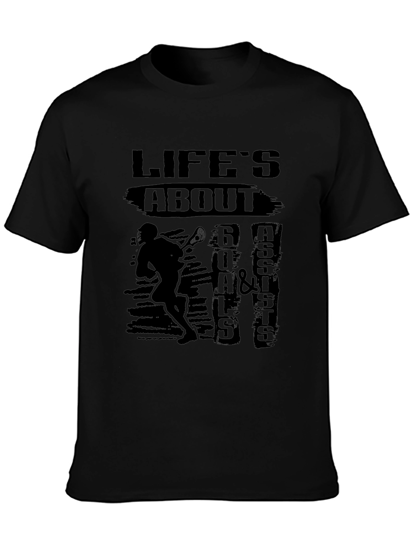 Lifes About Goals & Assists Black T-Shirt