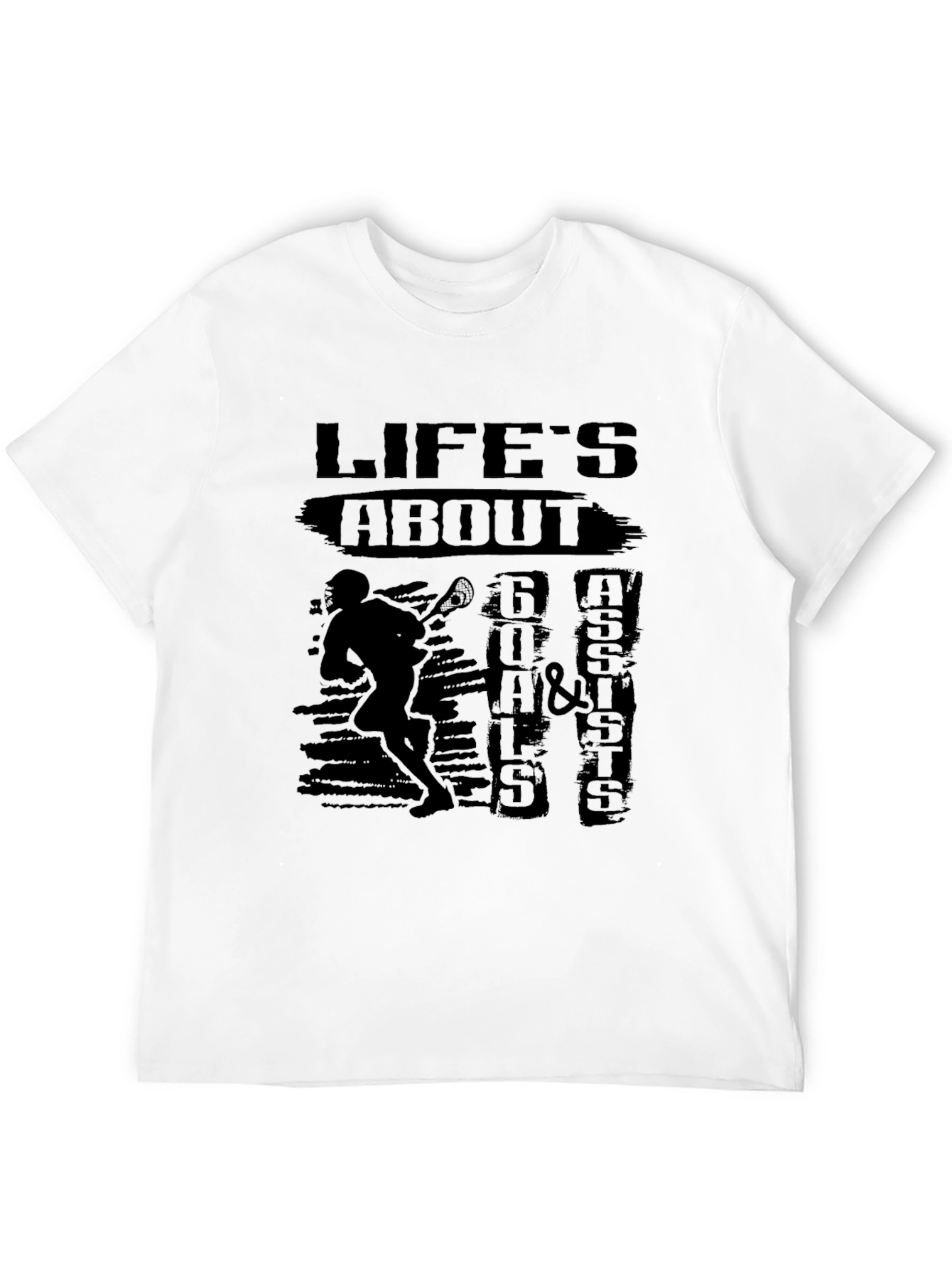 Lifes About Goals & Assists Black T-Shirt