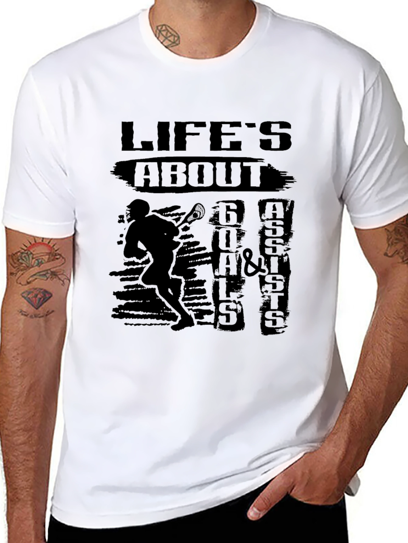 Lifes About Goals & Assists Black T-Shirt