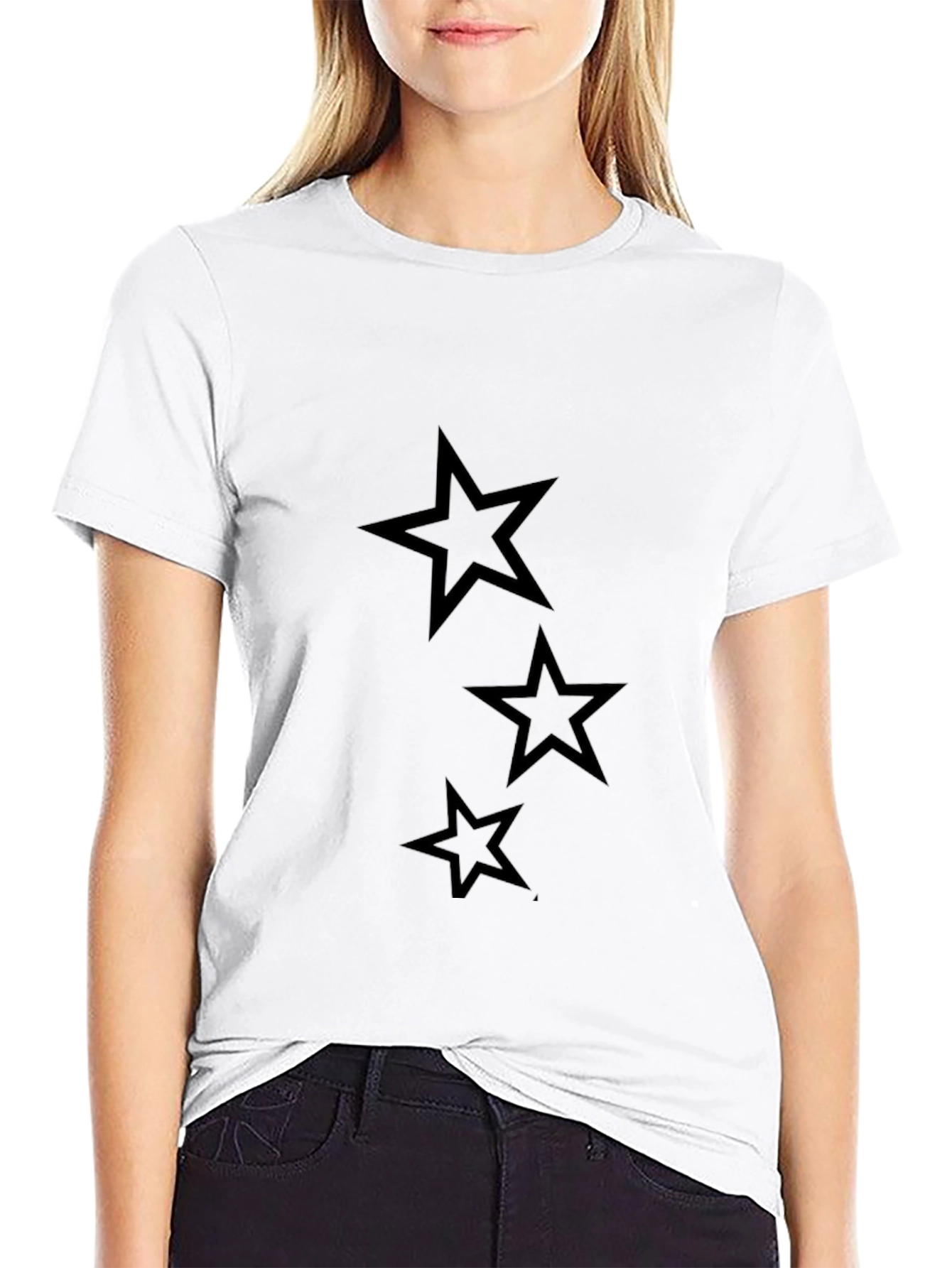 Mens Black T-Shirt with Star Design