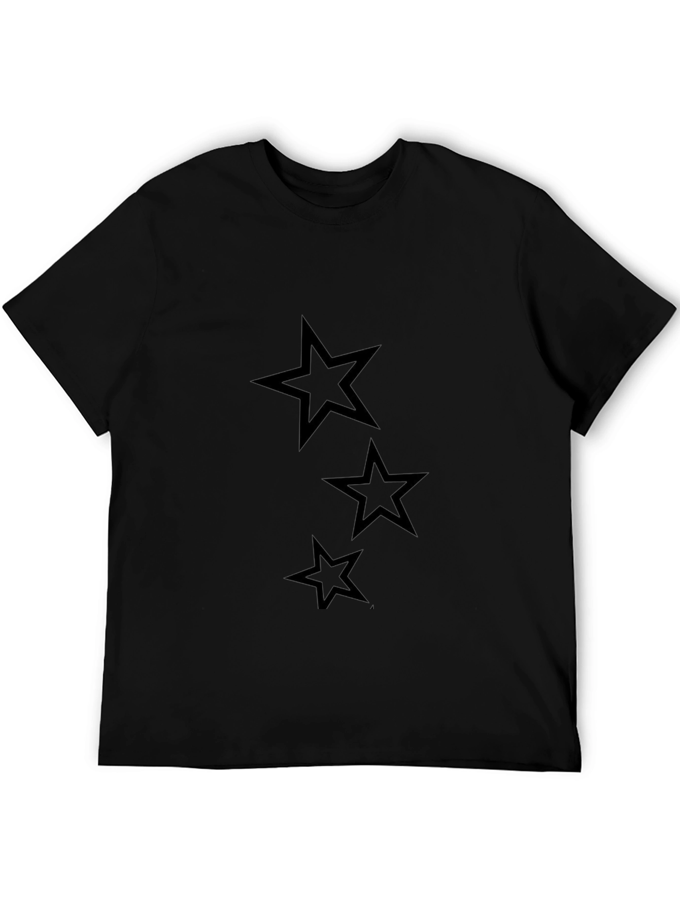 Mens Black T-Shirt with Star Design