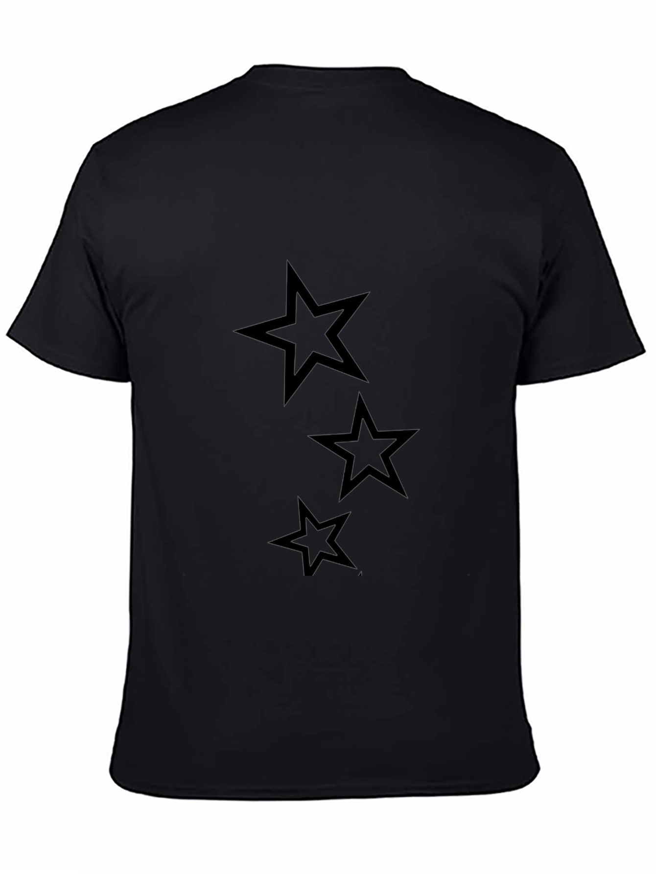 Mens Black T-Shirt with Star Design
