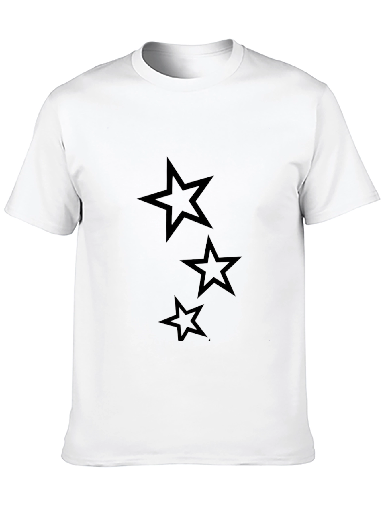 Mens Black T-Shirt with Star Design