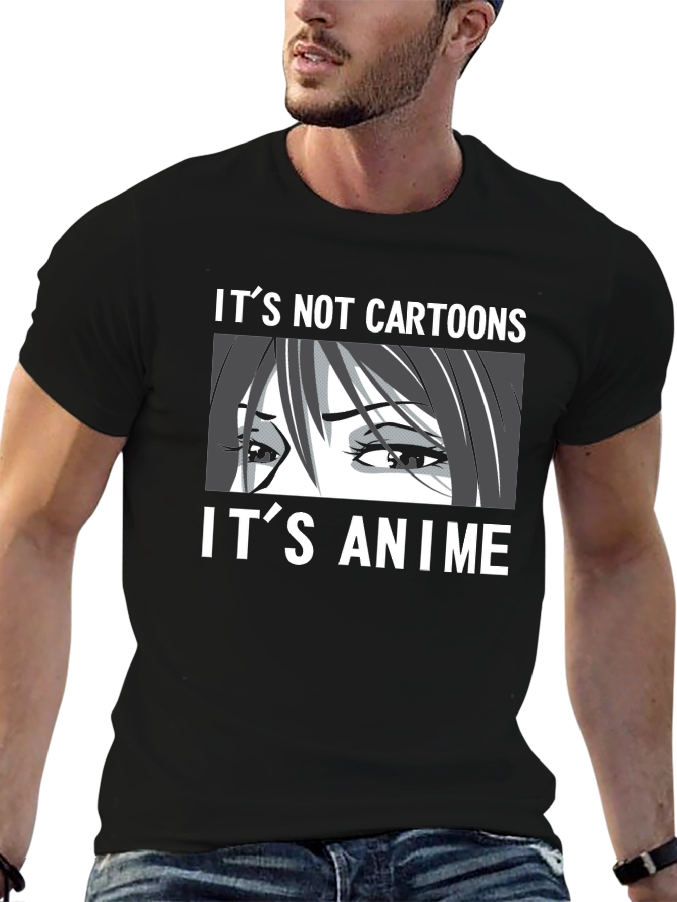 Its Not Cartoons Its Anime Black T-Shirt