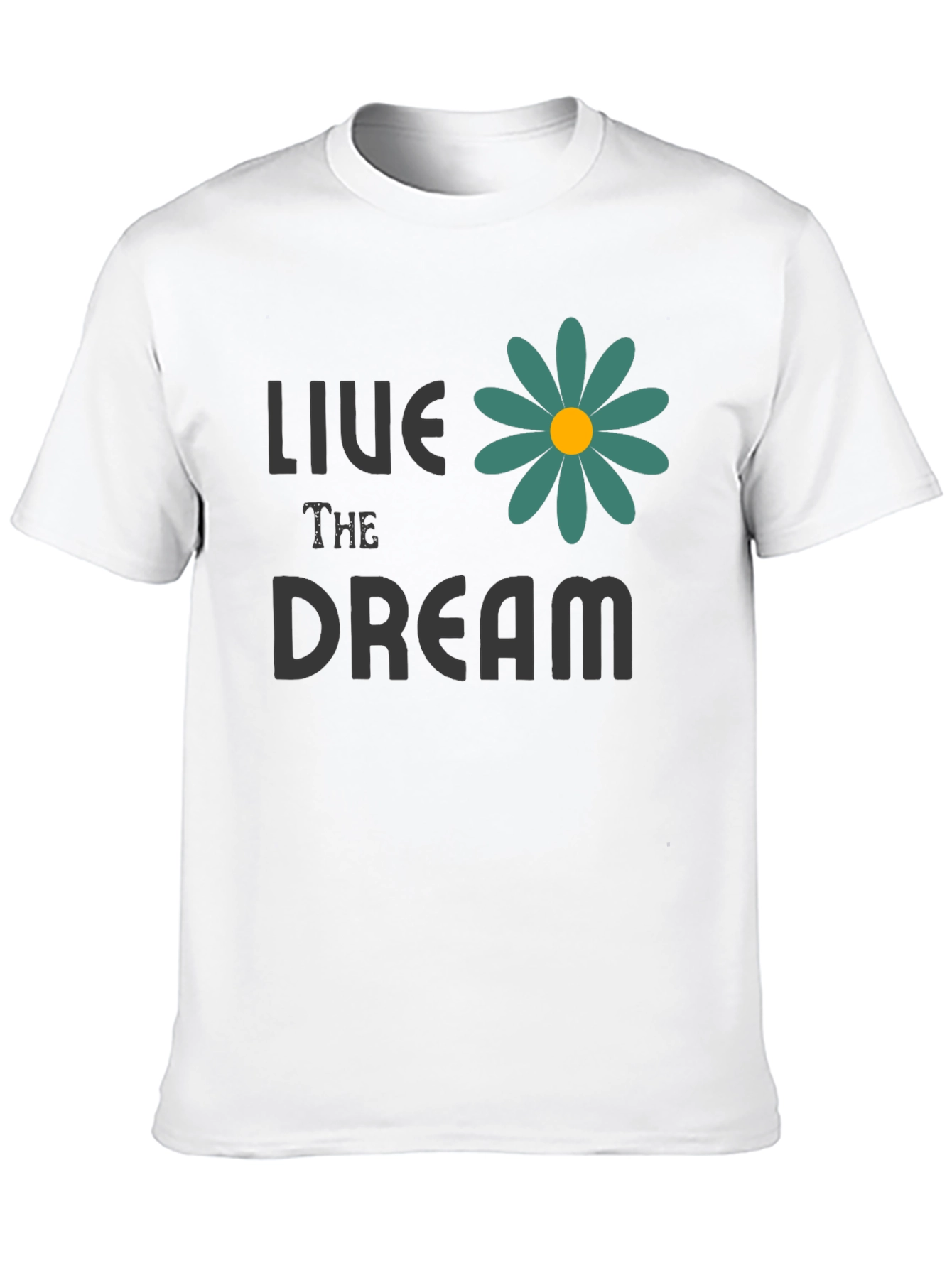 Live the Dream T-Shirt with Floral Design