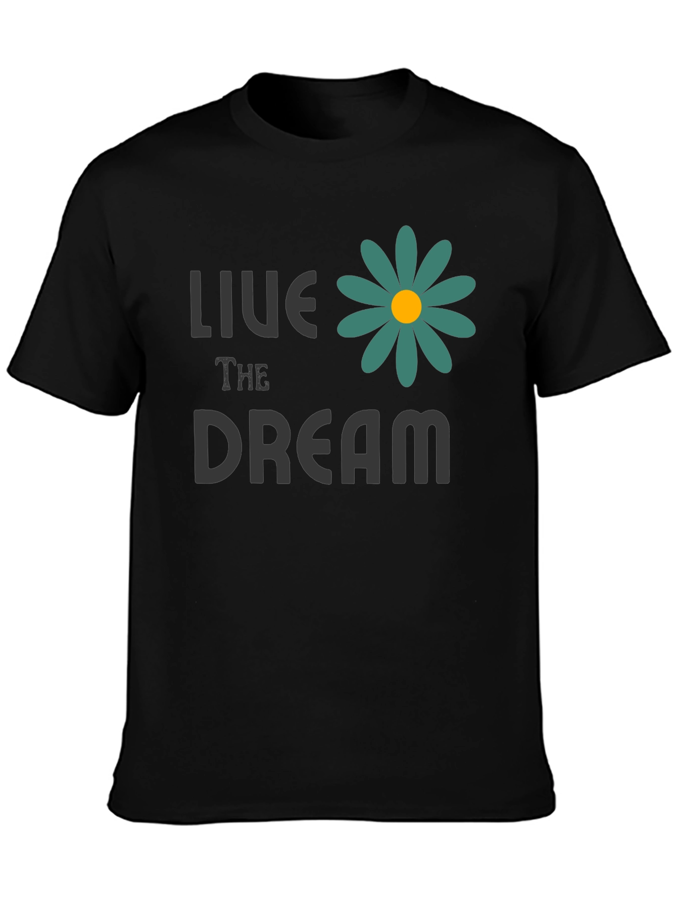 Live the Dream T-Shirt with Floral Design