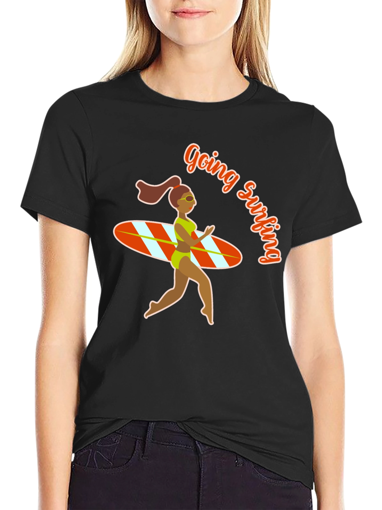 Going Surfing Black T-Shirt
