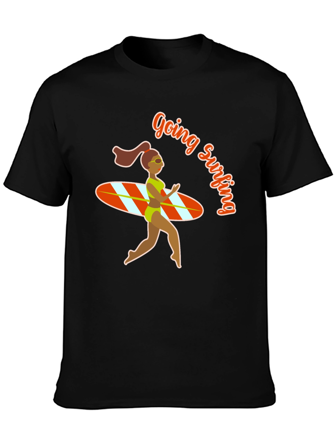 Going Surfing Black T-Shirt