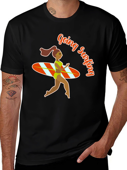 Going Surfing Black T-Shirt