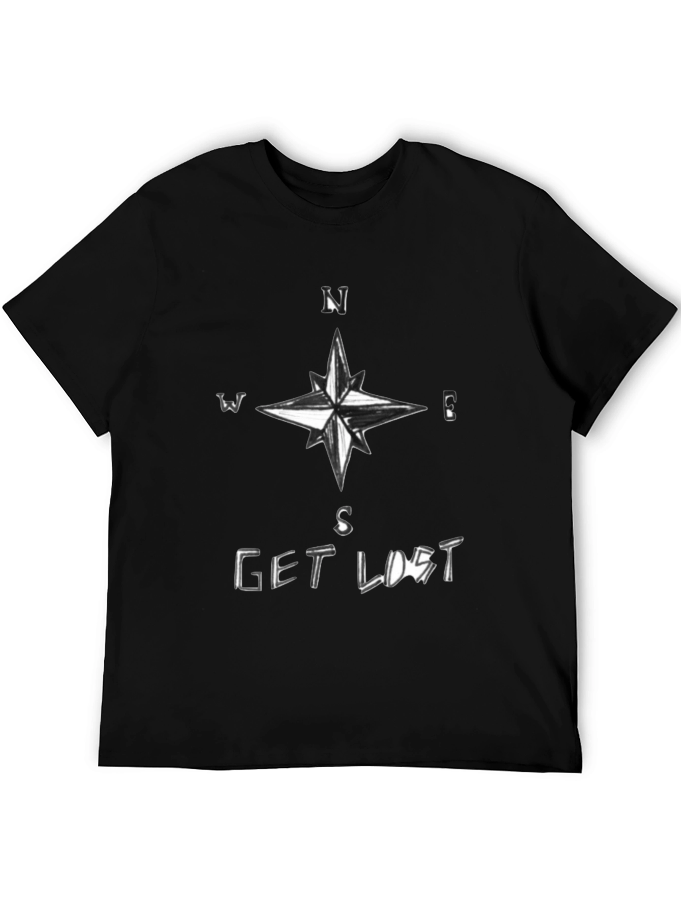 Get Lost Compass Black T-Shirt