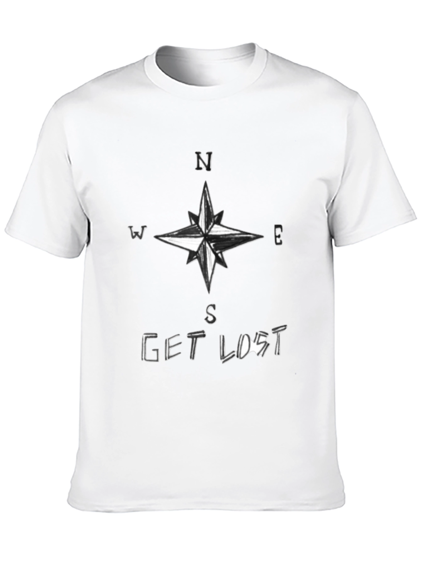 Get Lost Compass Black T-Shirt