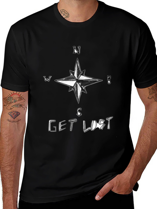 Get Lost Compass Black T-Shirt