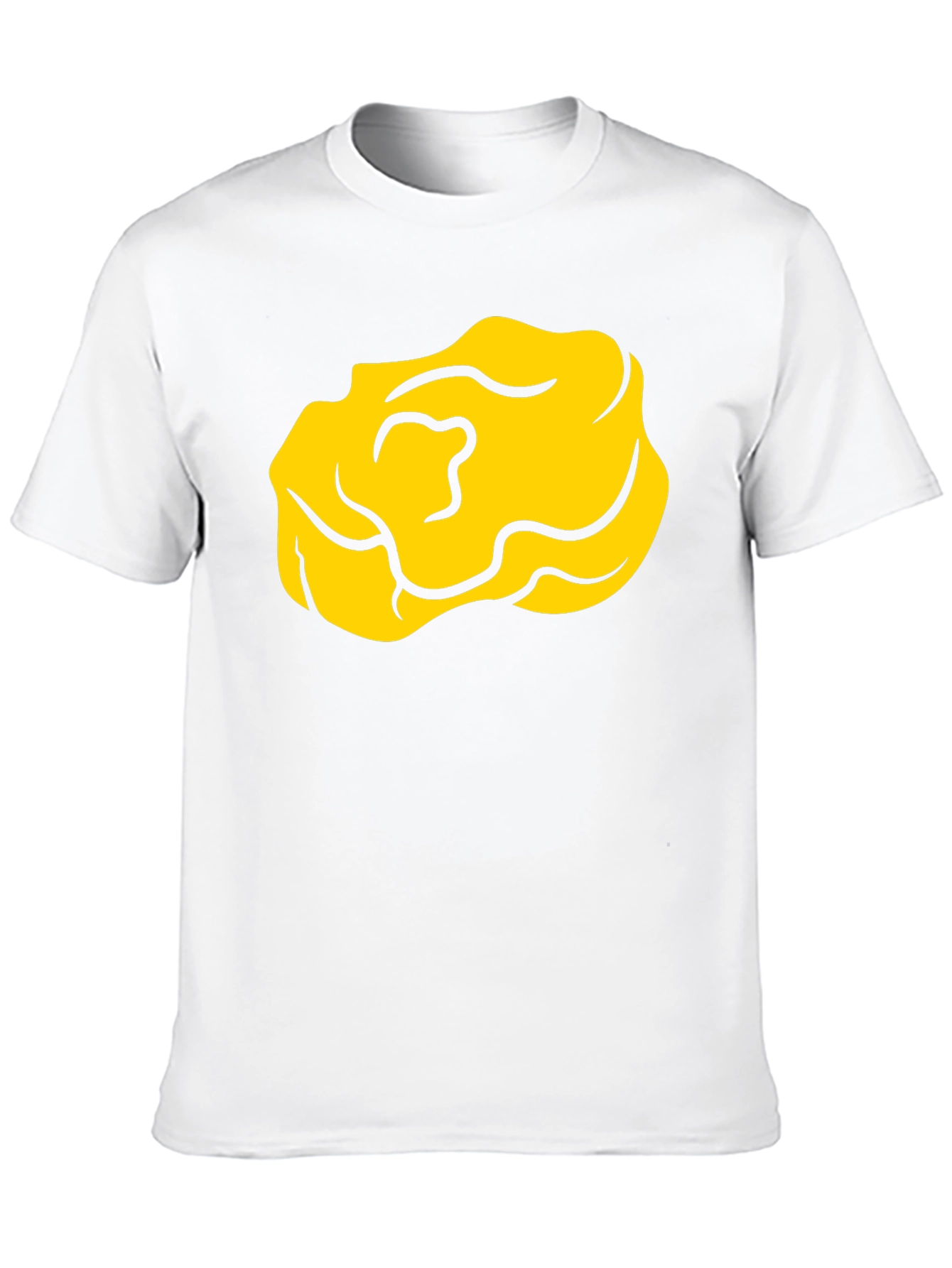 Cartoon Yellow Nugget Black T-Shirt