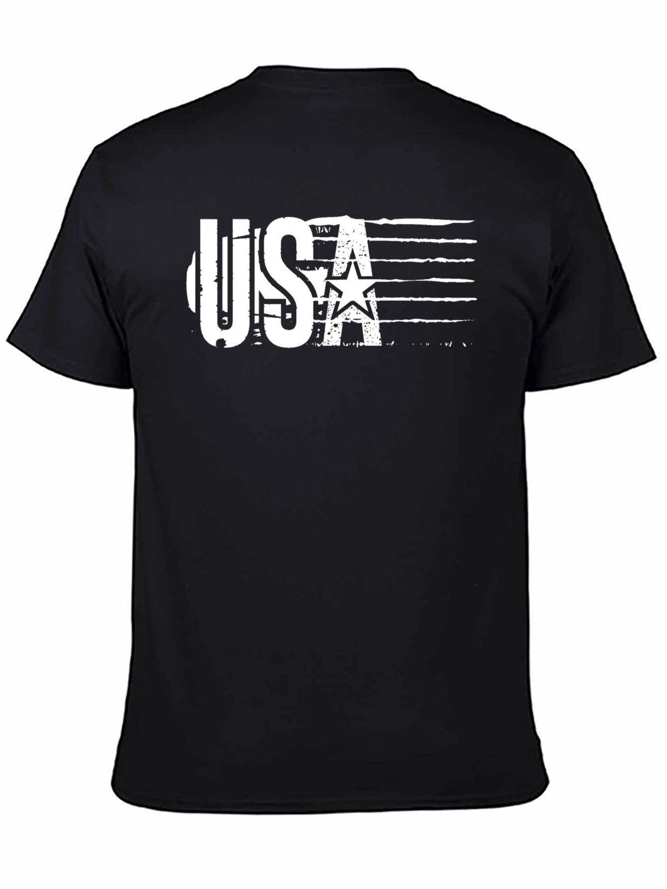 USA Patriotic Graphic Tee - Black